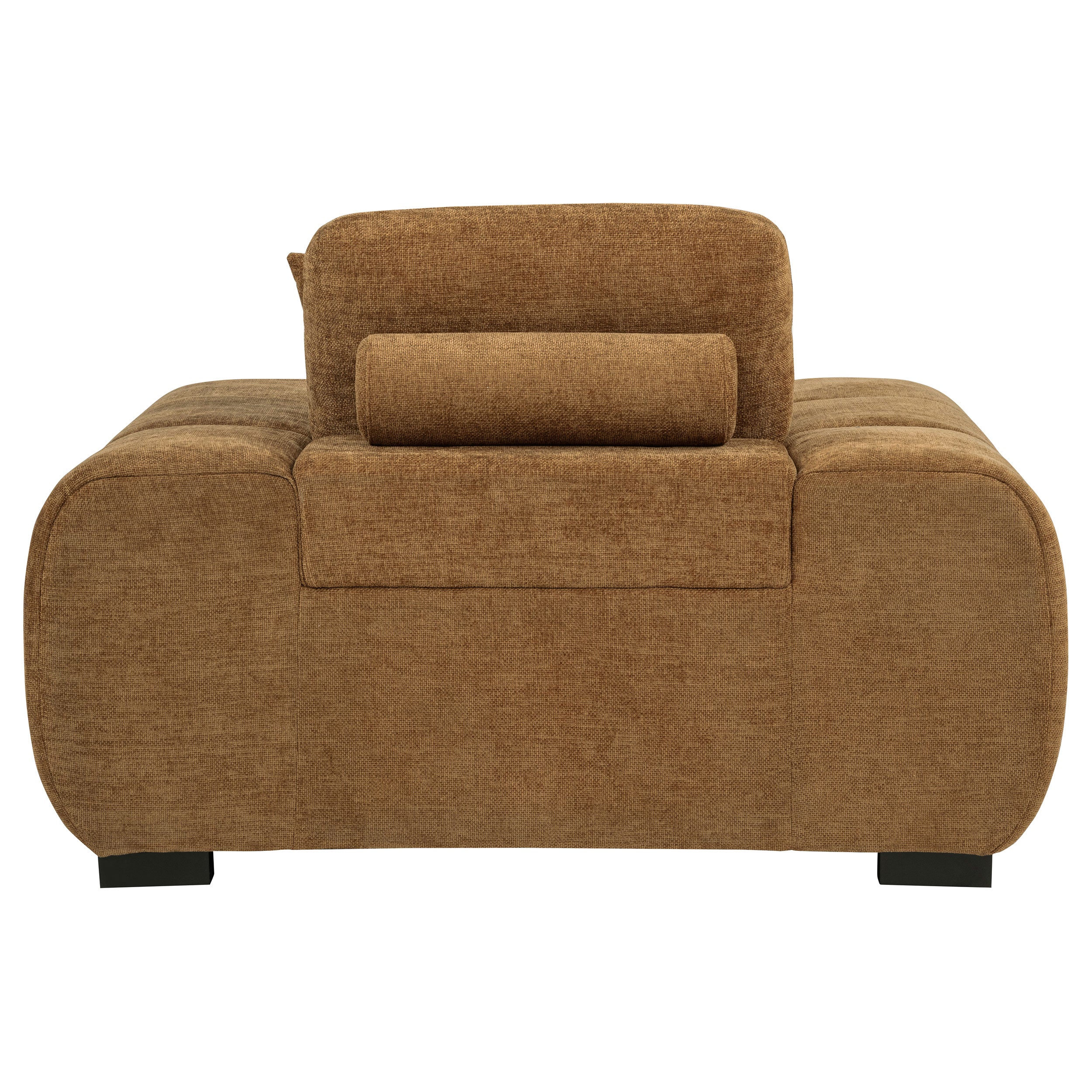 Octavia Fabric Upholstered Track Arm Accent Chair Amber