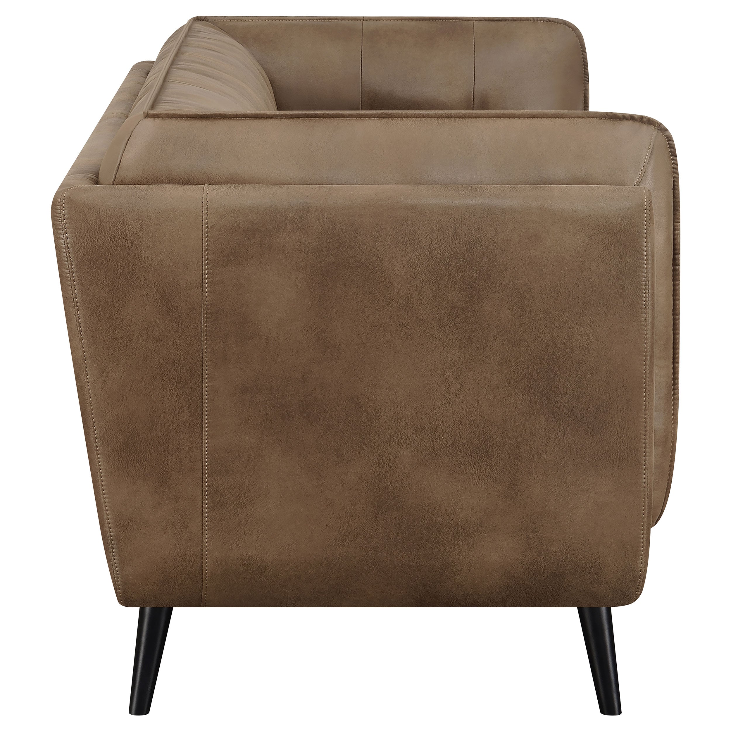 Thatcher  Upholstered Tuxedo Arm Sofa Set Brown