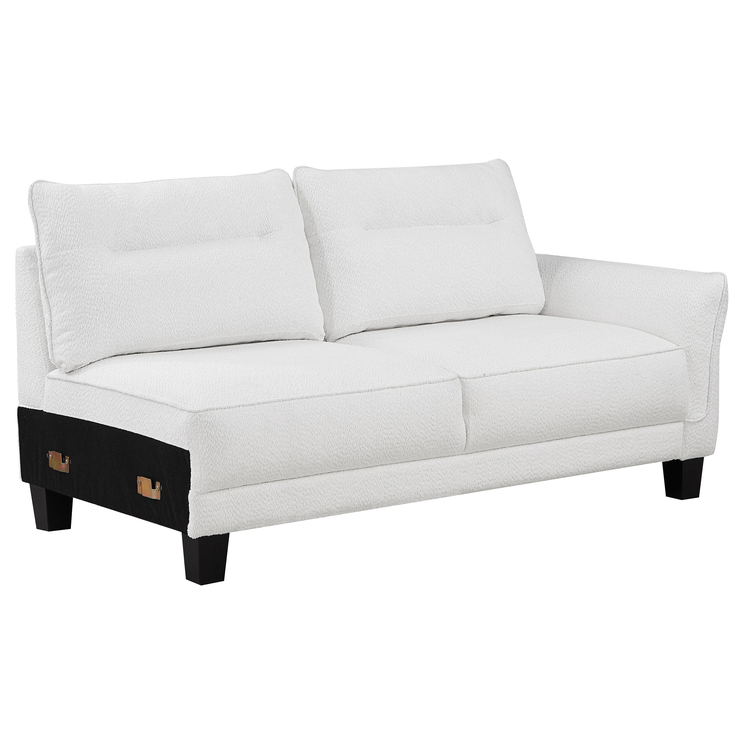 Caspian Upholstered Curved Arm Chaise Sectional Sofa Grey
