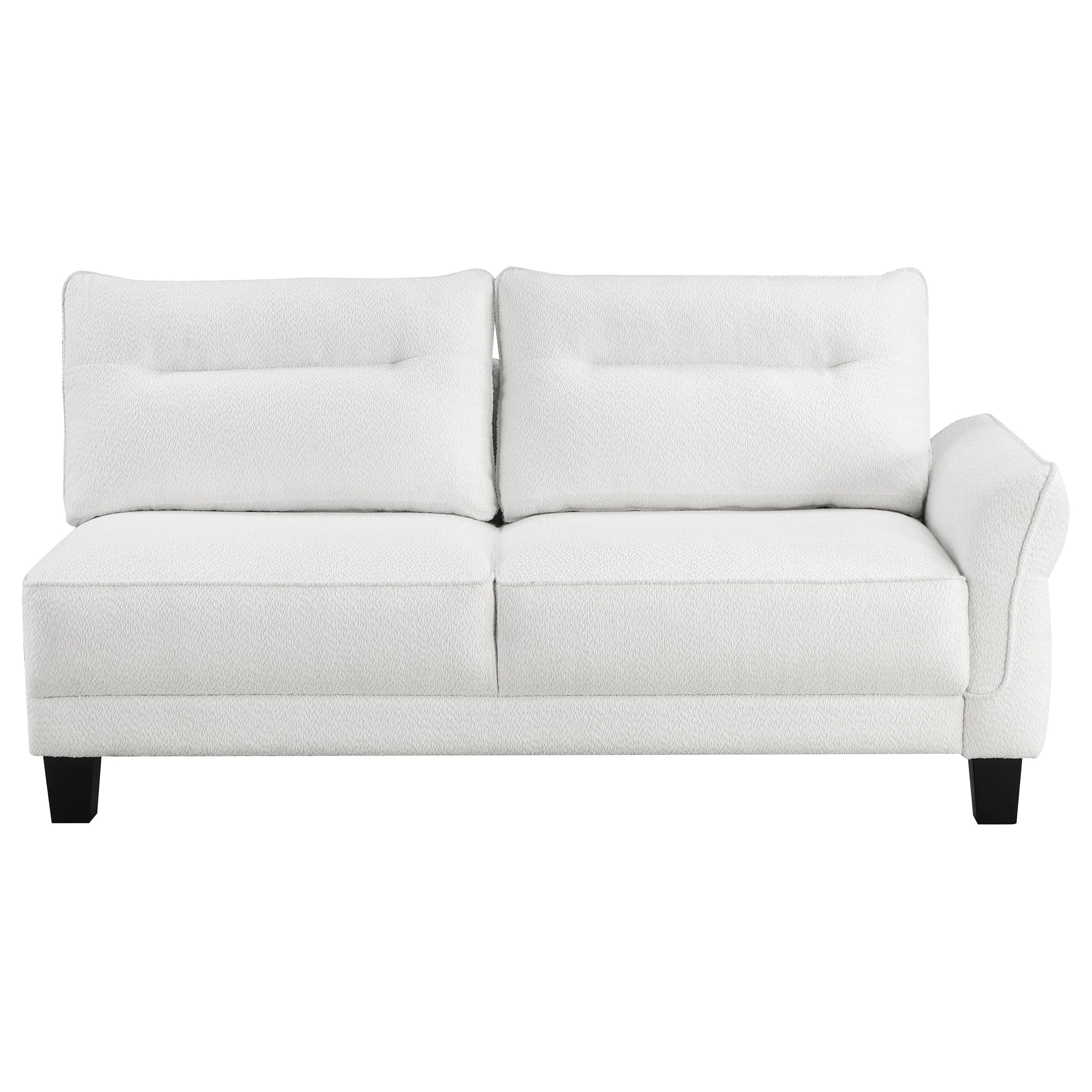 Caspian Upholstered Curved Arm Chaise Sectional Sofa Grey