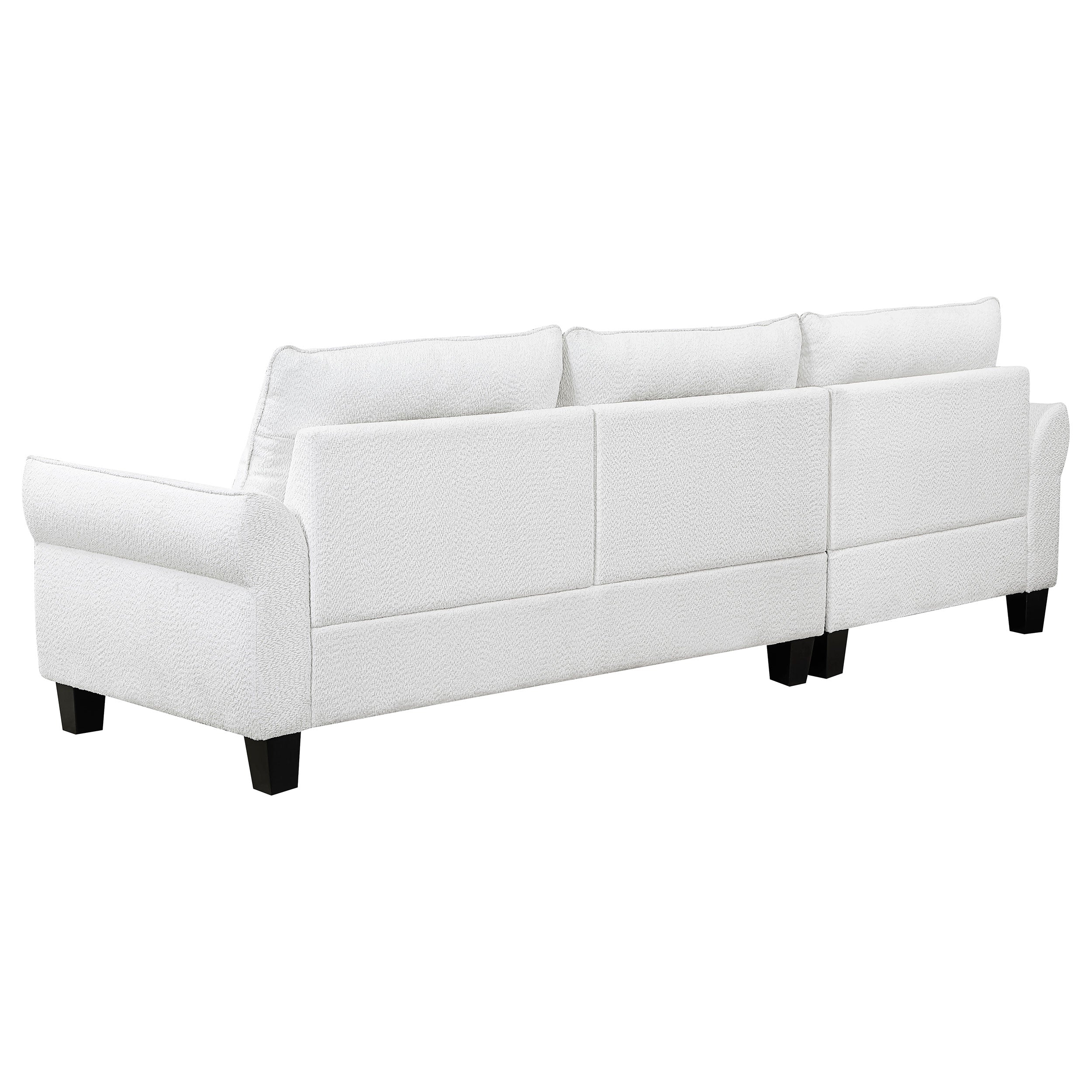 Caspian Upholstered Curved Arm Chaise Sectional Sofa Grey