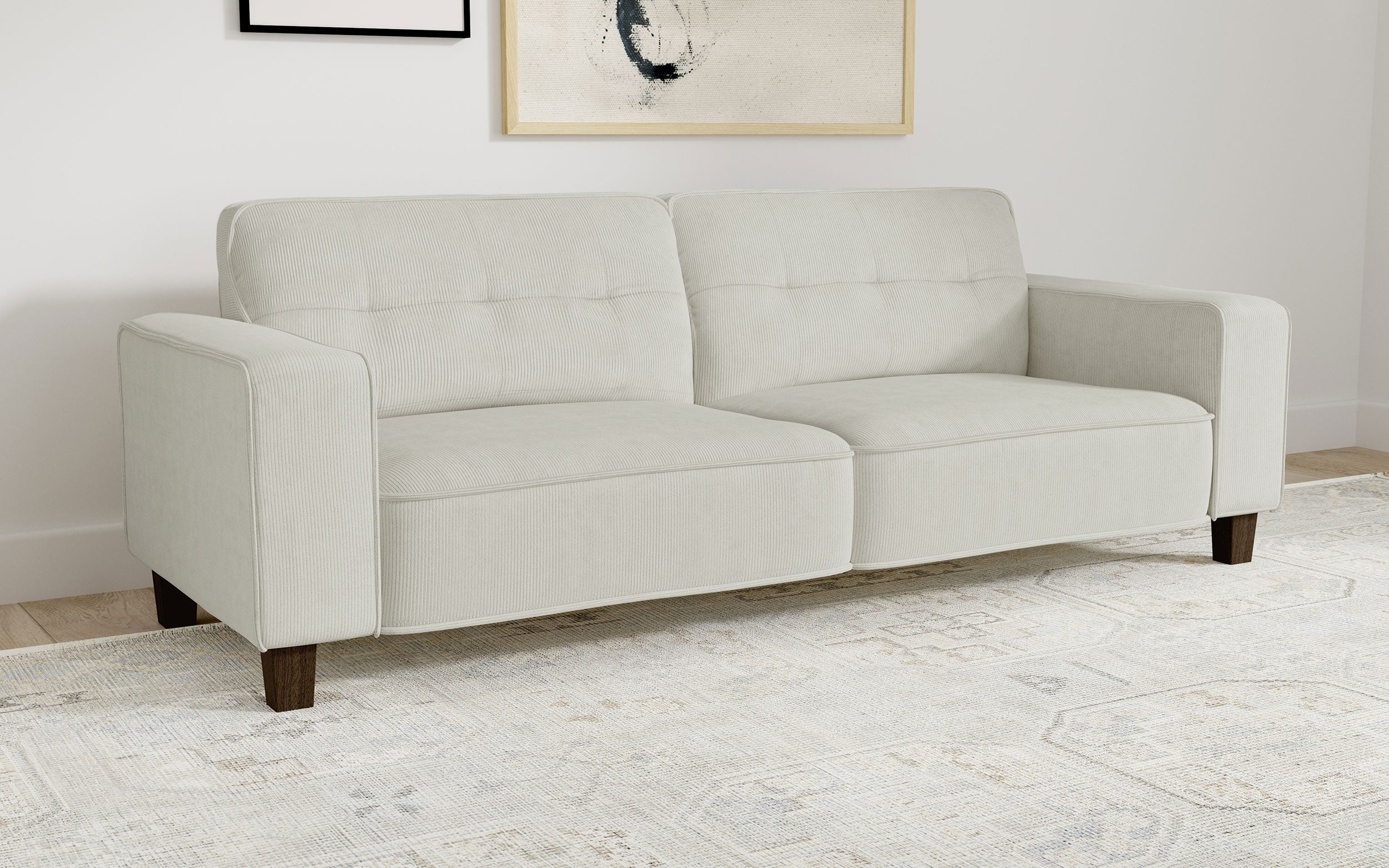 Deerhurst Upholstered Track Arm Tufted Sofa Charcoal