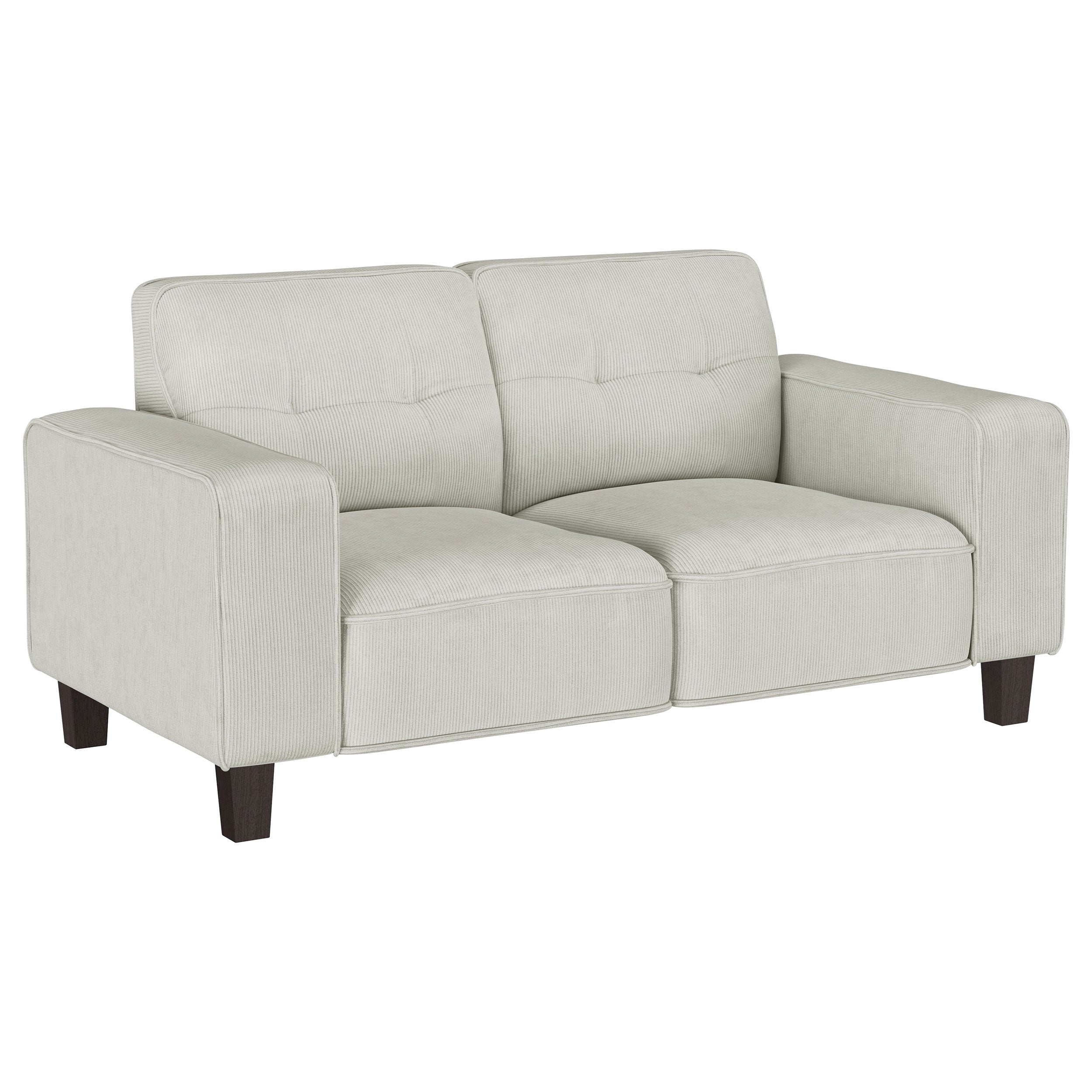 Deerhurst Upholstered Track Arm Tufted Loveseat Charcoal