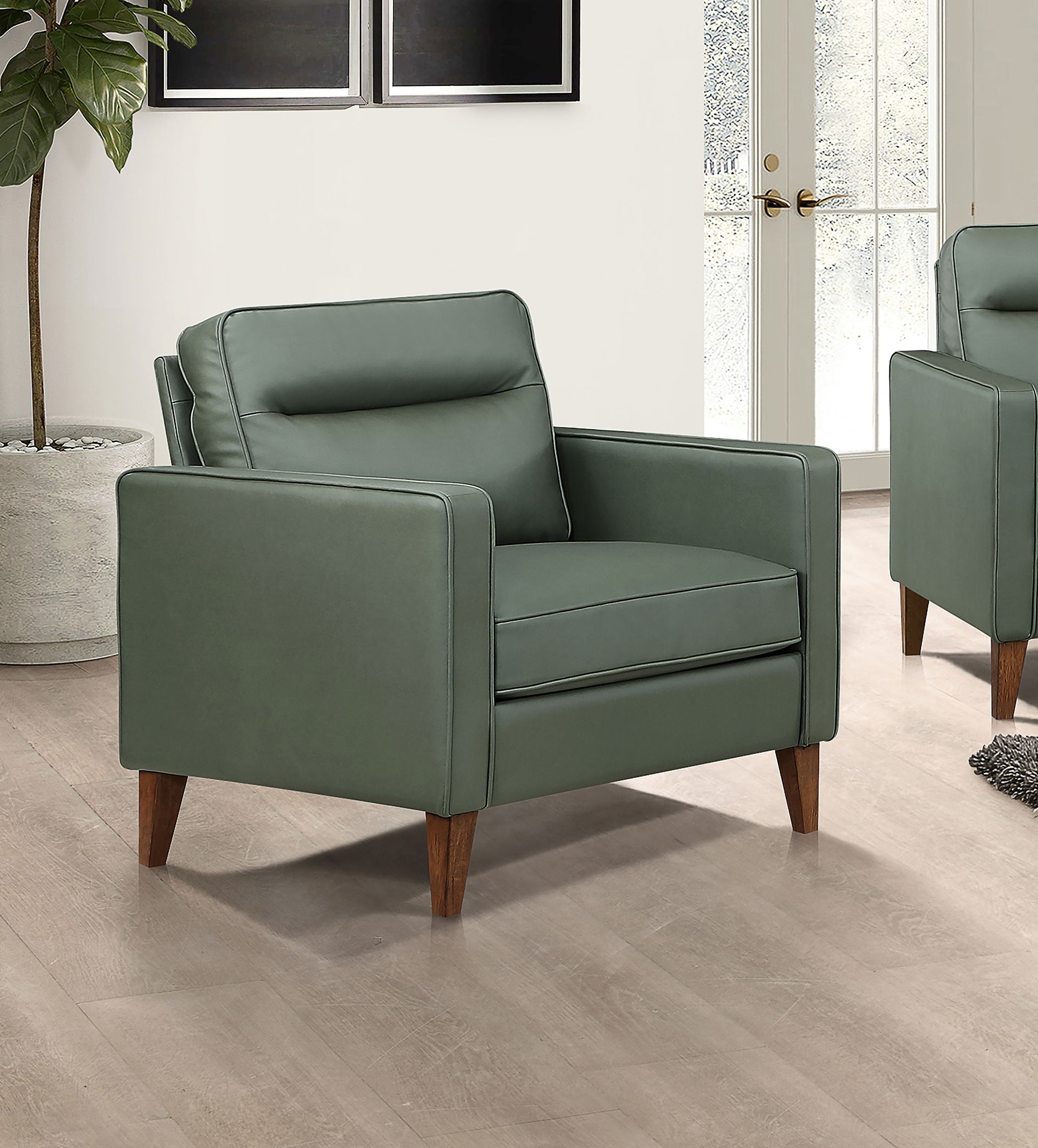 Jonah Upholstered Track Arm Accent Chair Ivory