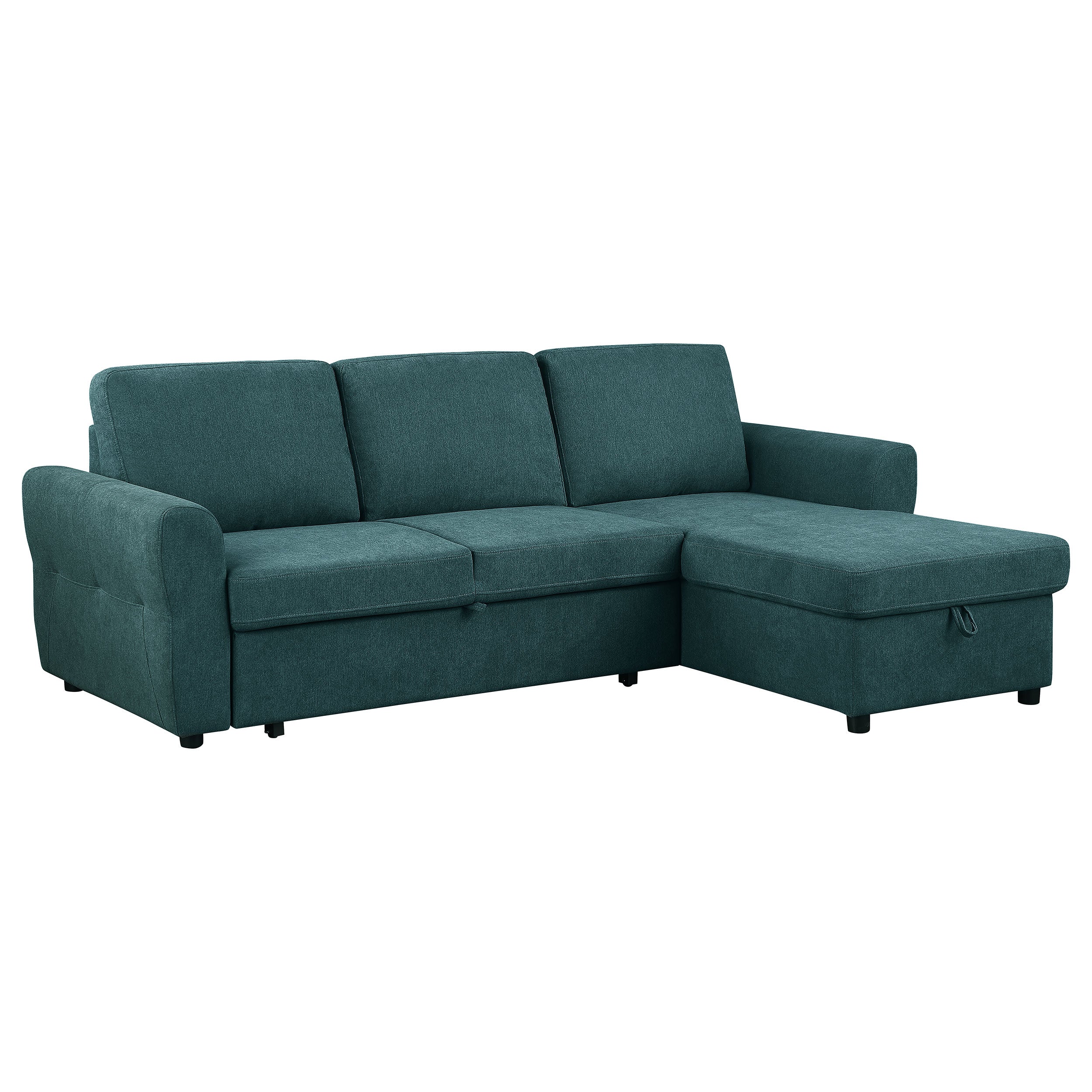 Samantha Upholstered Storage Sleeper Sectional Sofa Grey