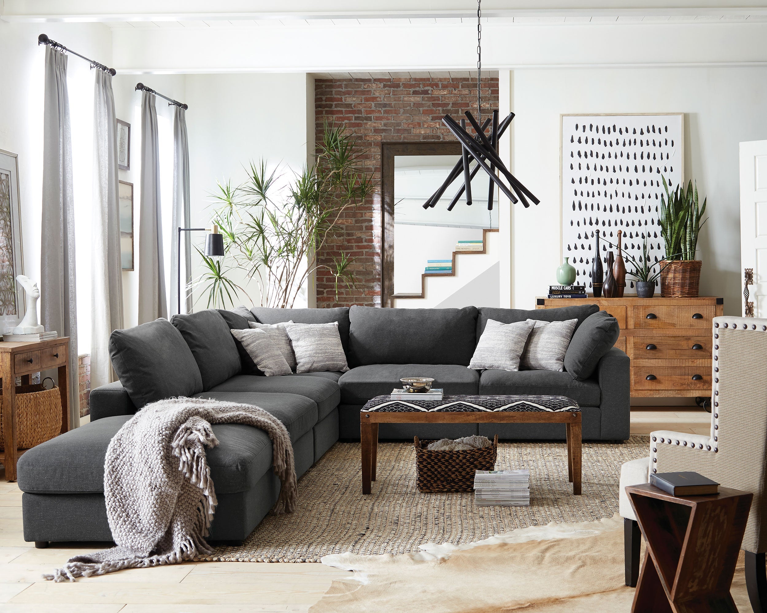Serene  Upholstered Modular Sectional Sofa Beige