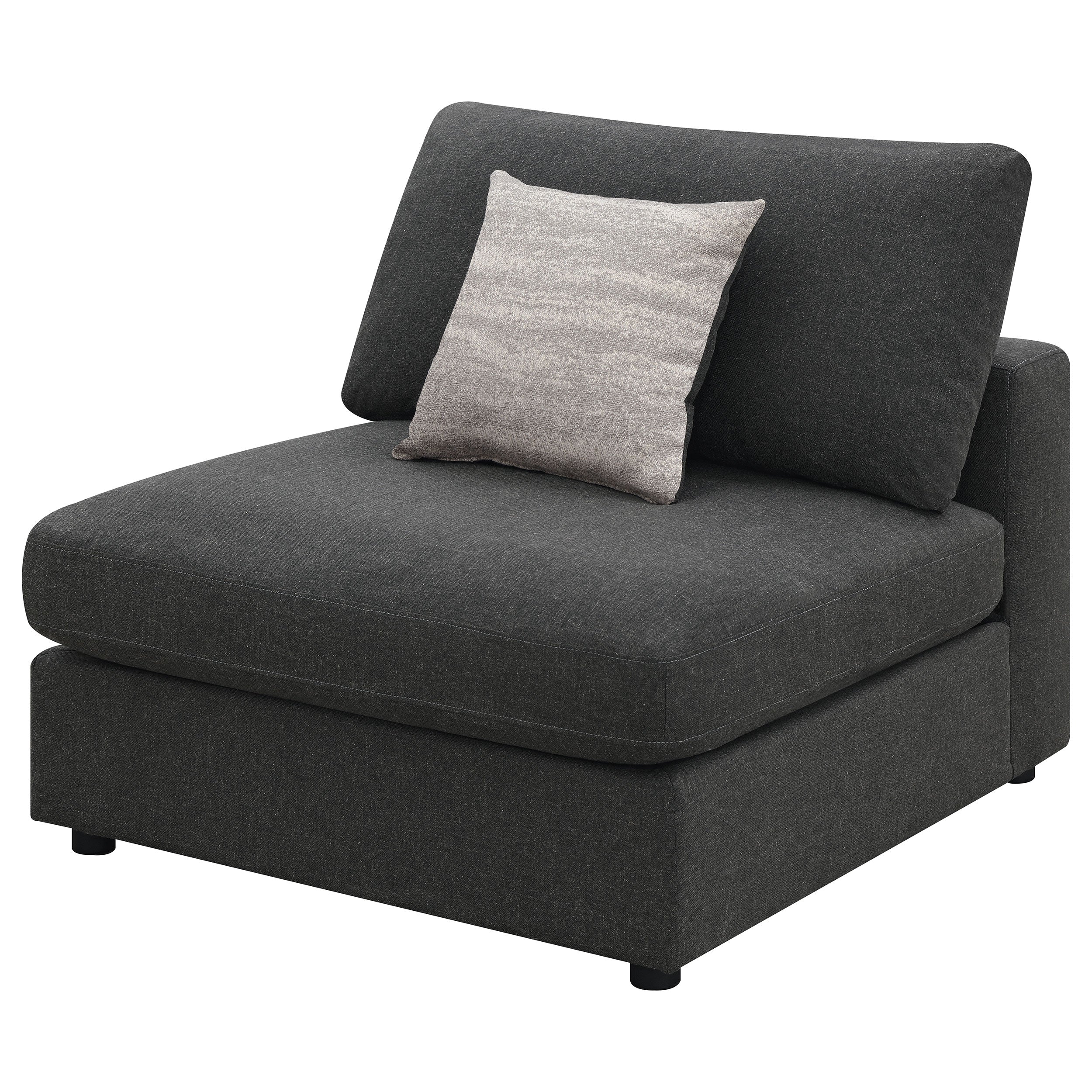 Serene Upholstered Armless Chair Beige
