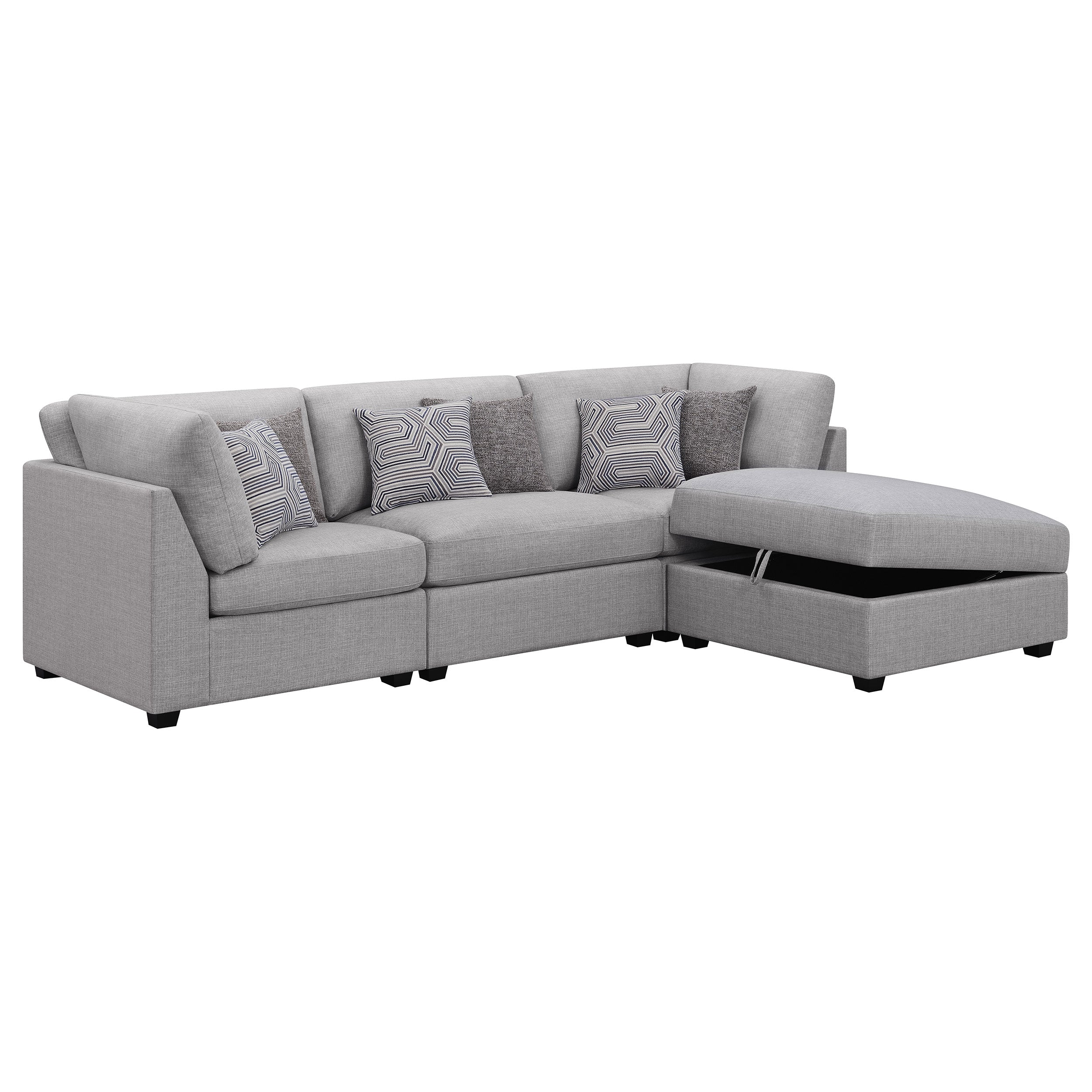 Cambria  Upholstered Modular Sectional Sofa Grey