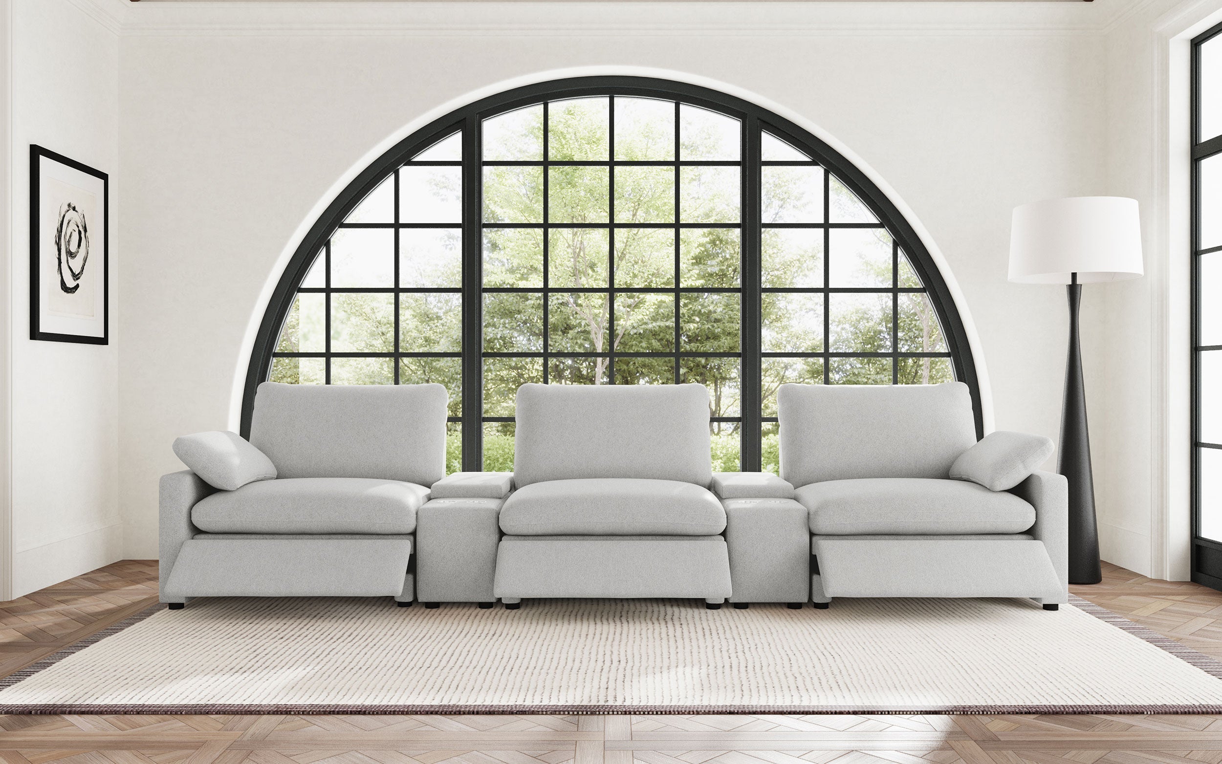 Collins  Power Reclining Home Theater Seating Dark Grey
