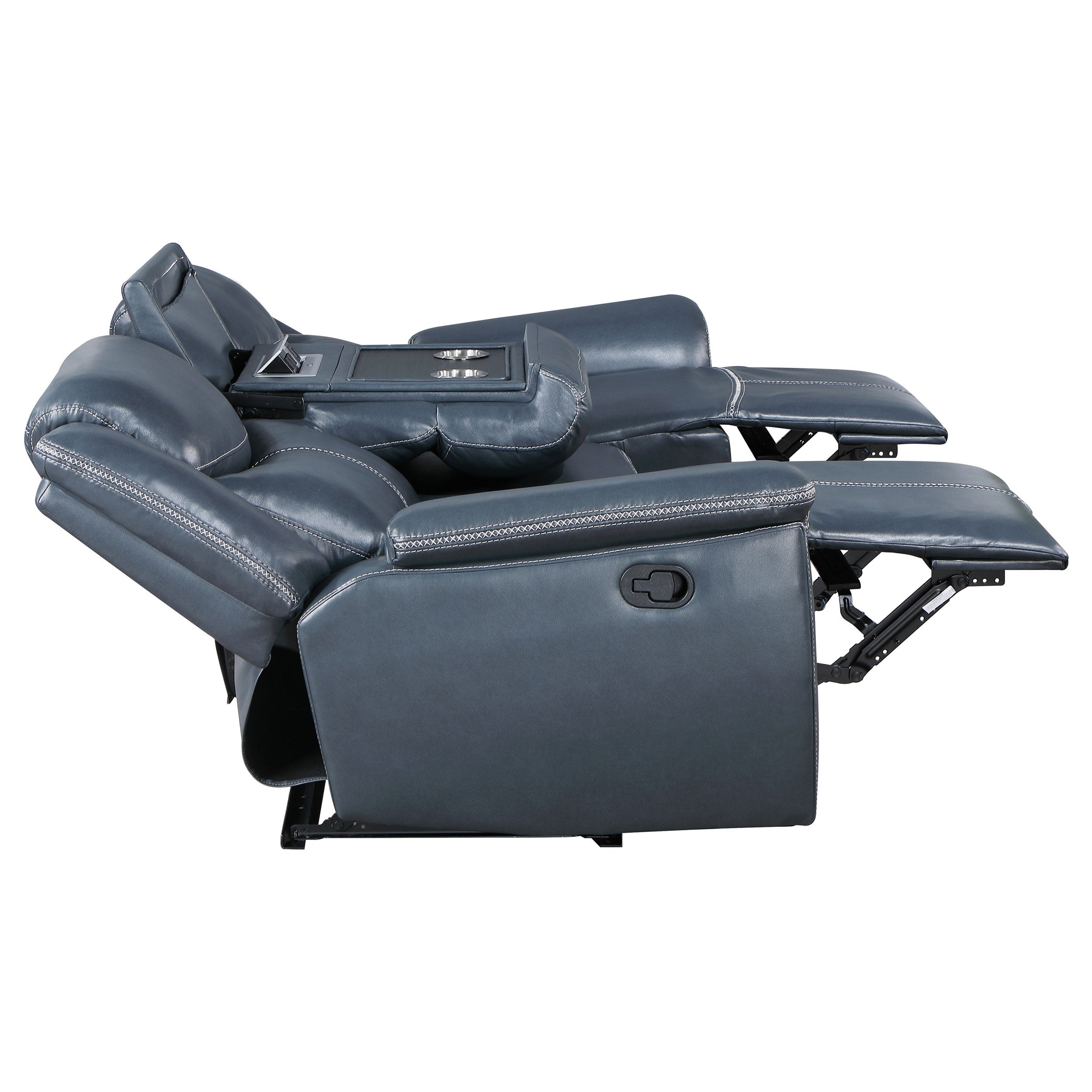Sloane  Upholstered Reclining Sofa Set Blue