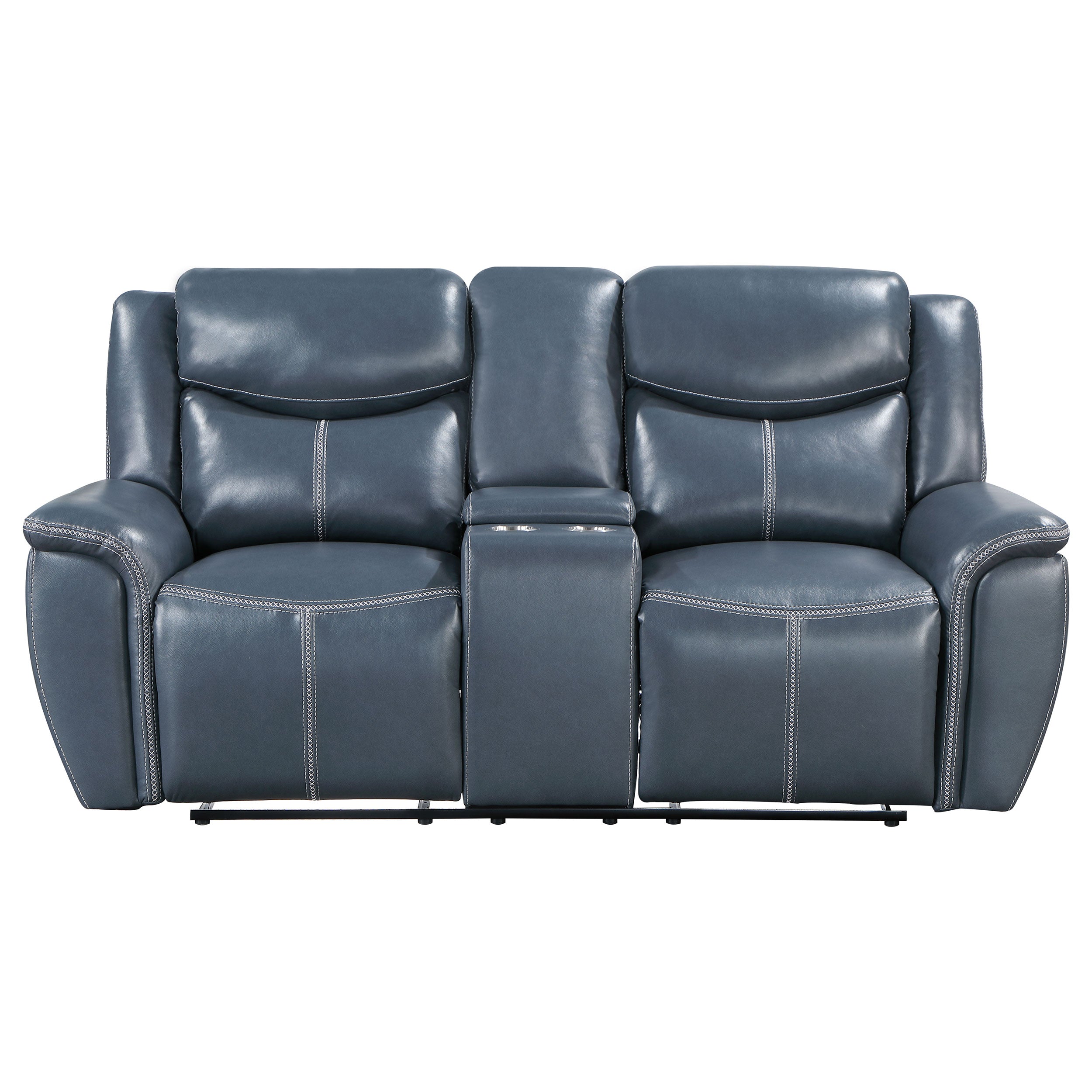 Sloane Upholstered Padded Arm Reclining Loveseat Blue