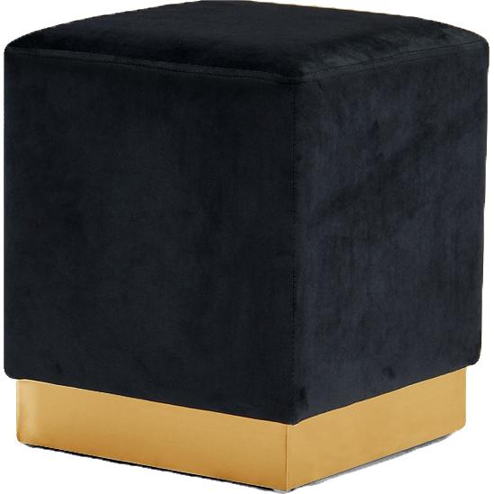 Meridian Jax Black Velvet Ottoman/Stool