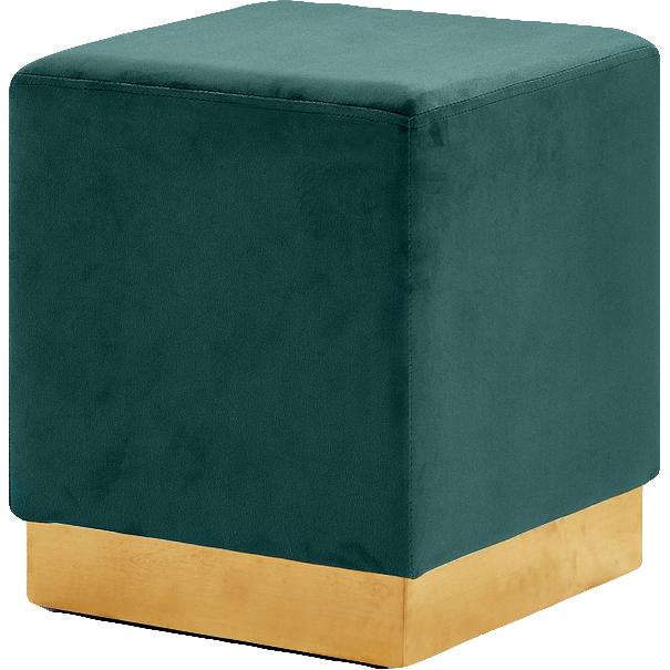 Meridian Jax Green Velvet Ottoman/Stool