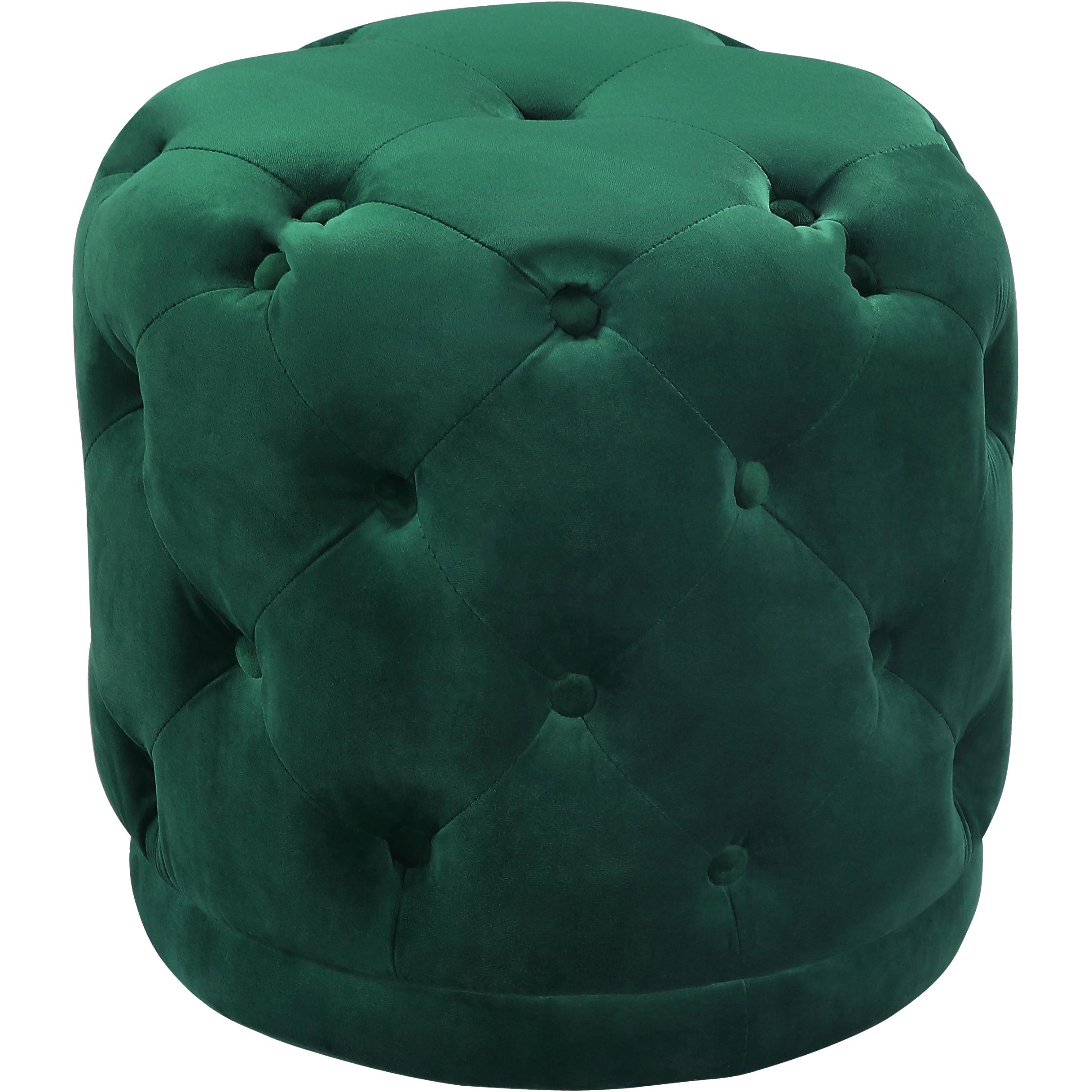 Meridian Harper Green Velvet Ottoman/Stool