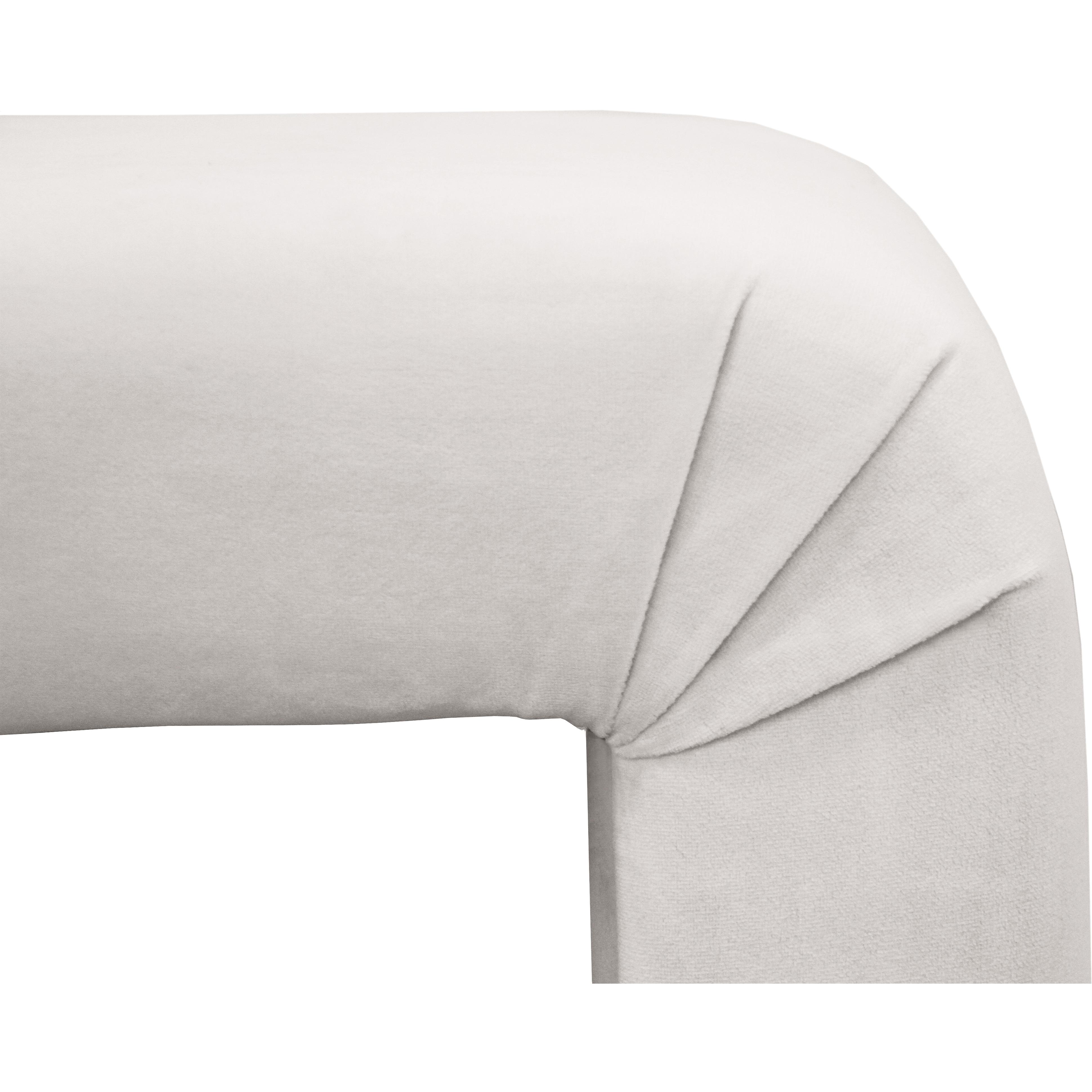 Meridian Minimalist Cream Velvet Bench