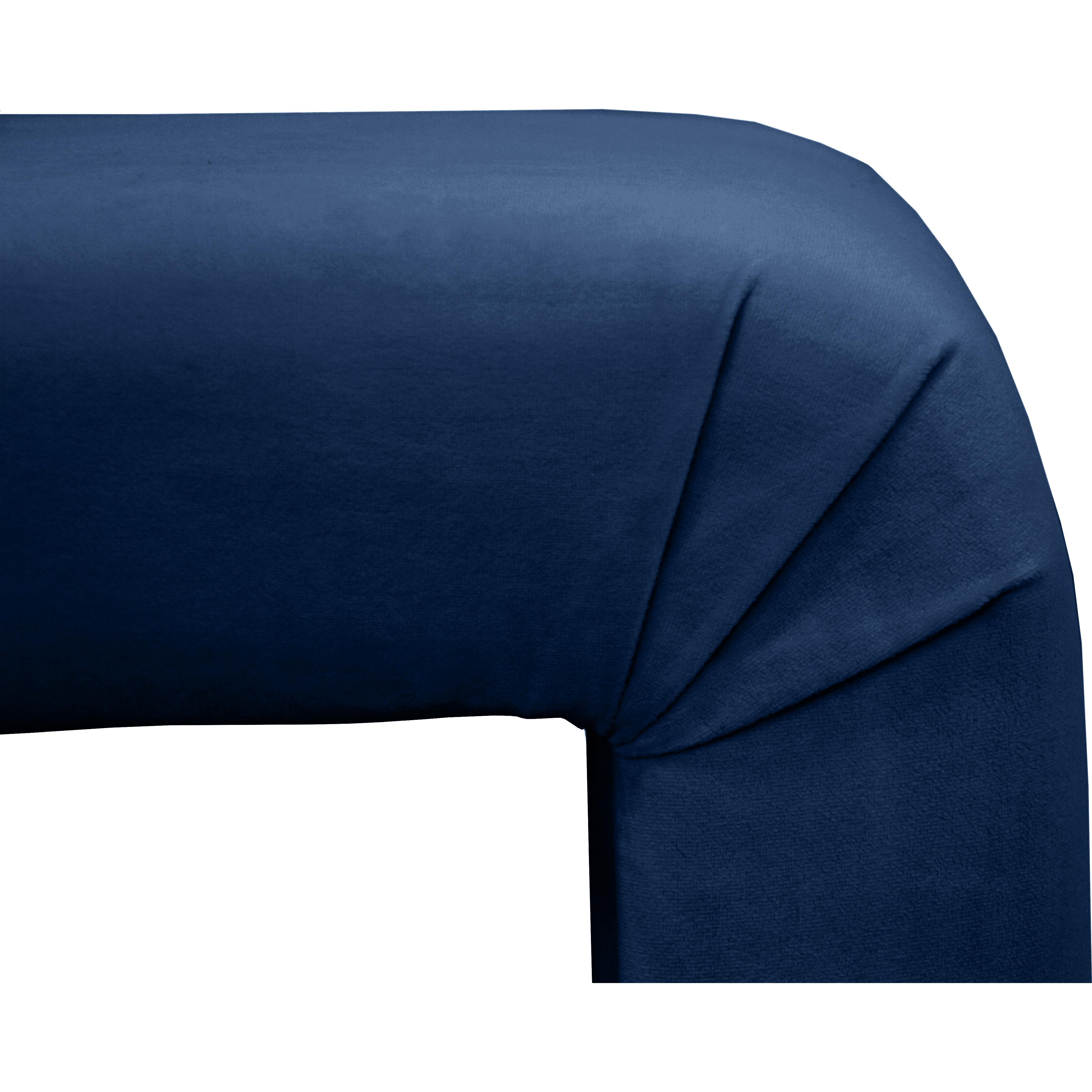 Meridian Minimalist Navy Velvet Bench