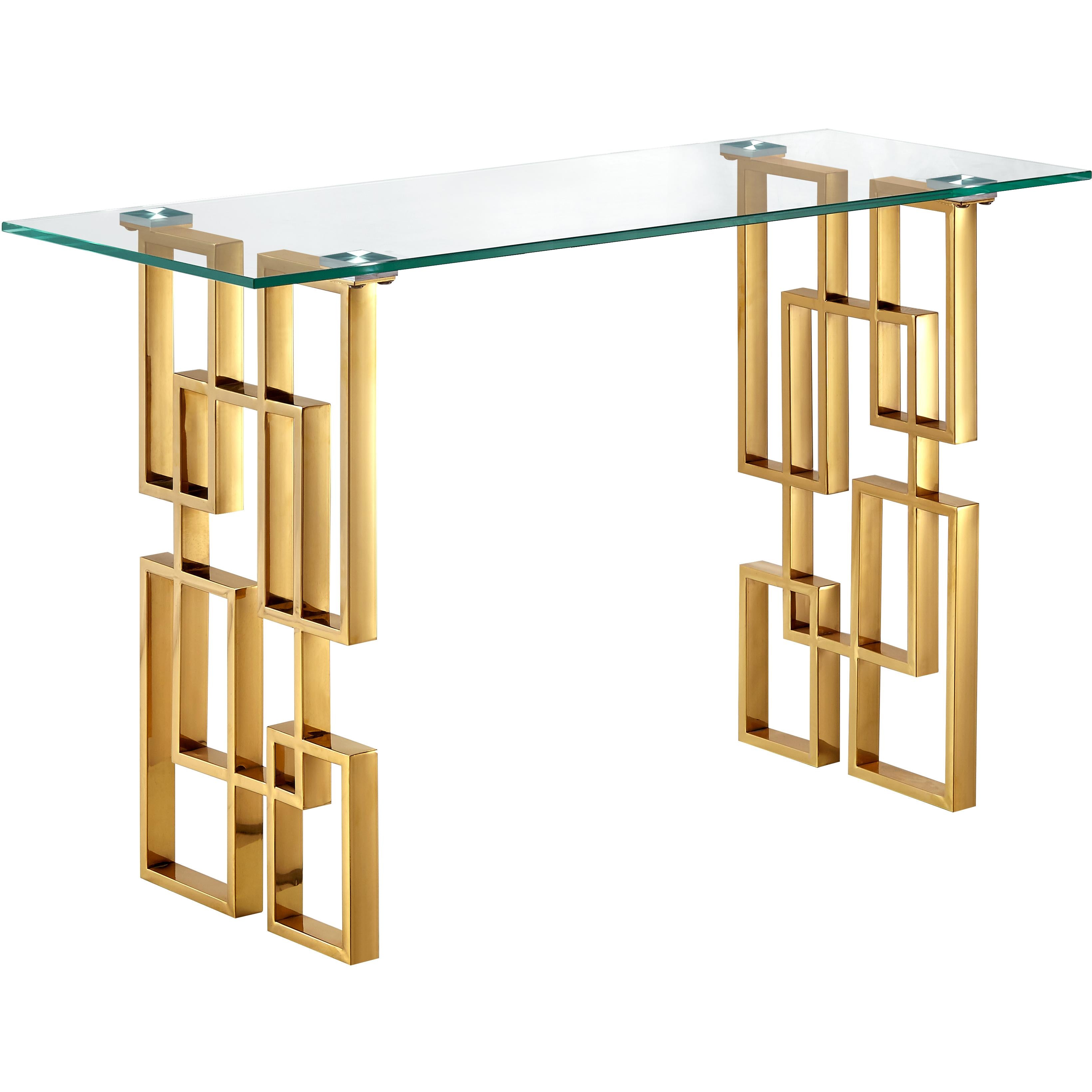 Meridian Pierre Gold Console Table
