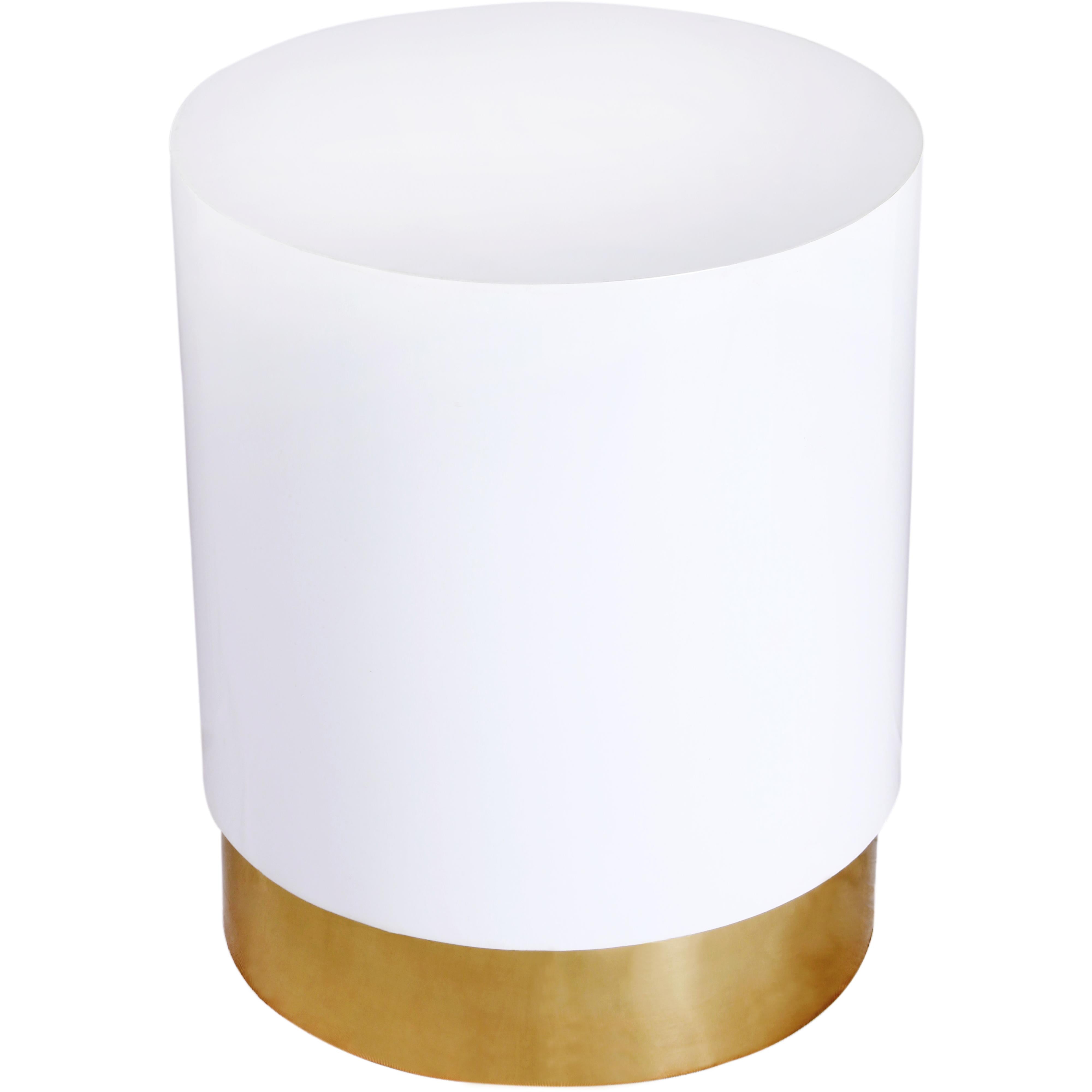 Meridian Deco White/Gold End Table