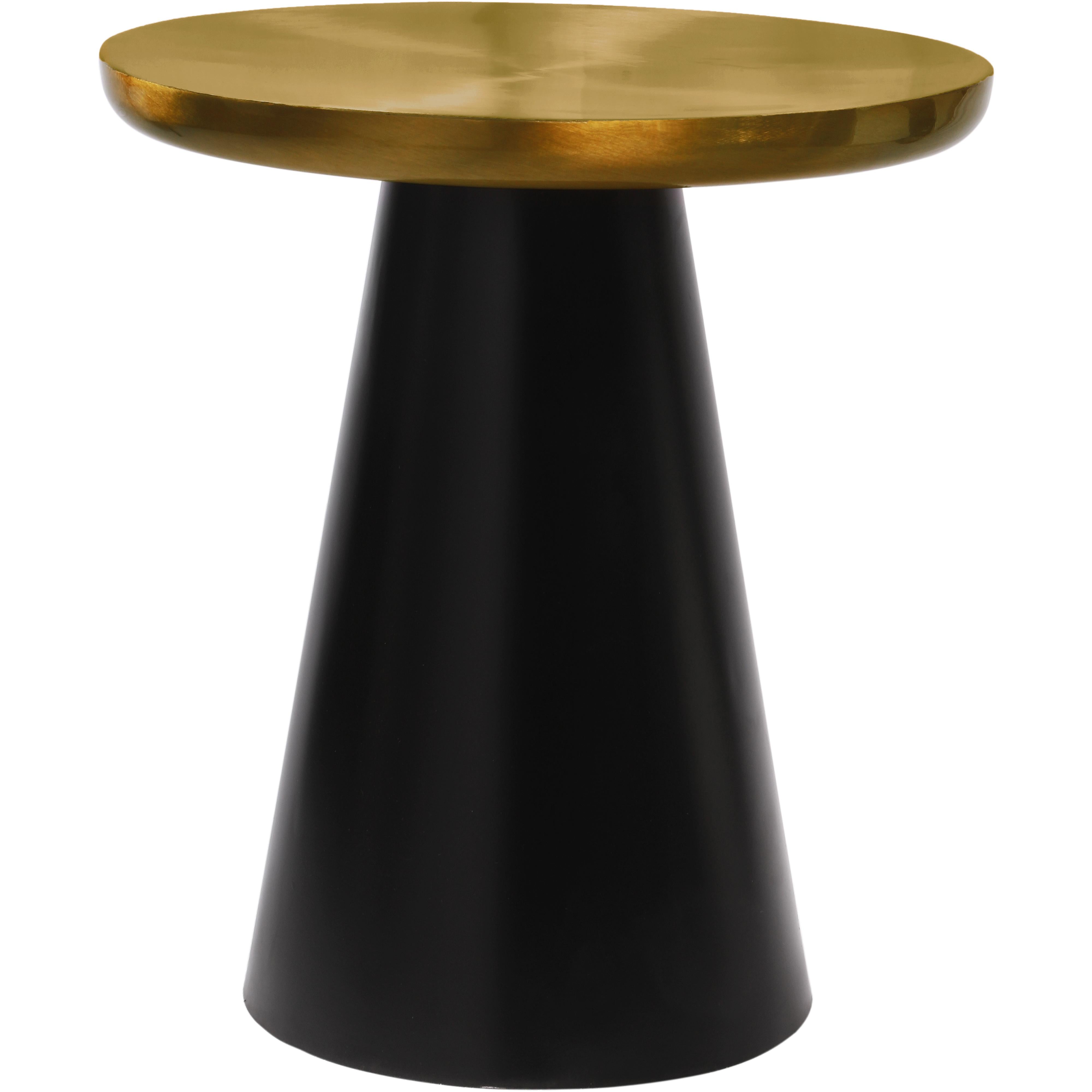Meridian Martini Brushed Gold/Matte Black End Table