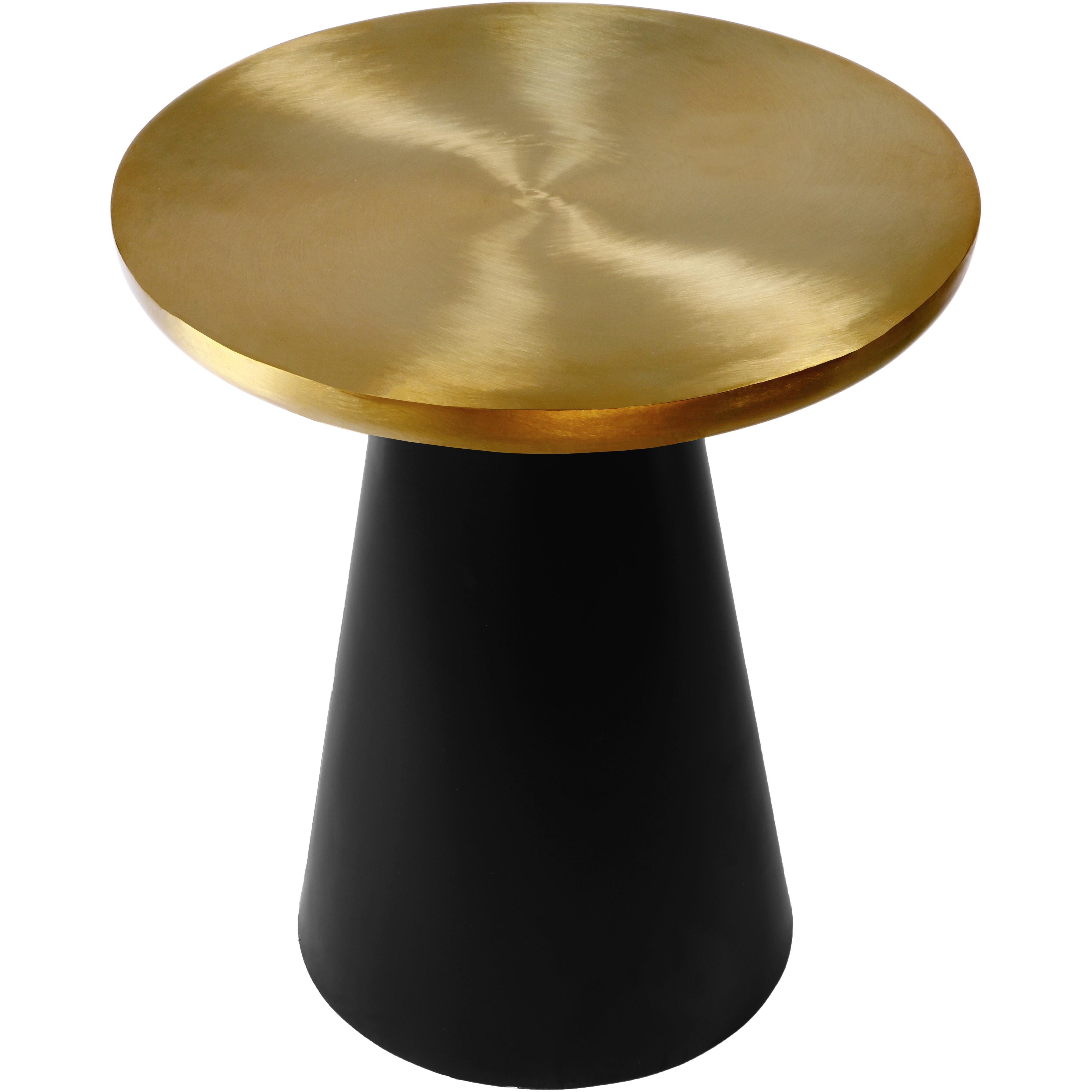 Meridian Martini Brushed Gold/Matte Black End Table