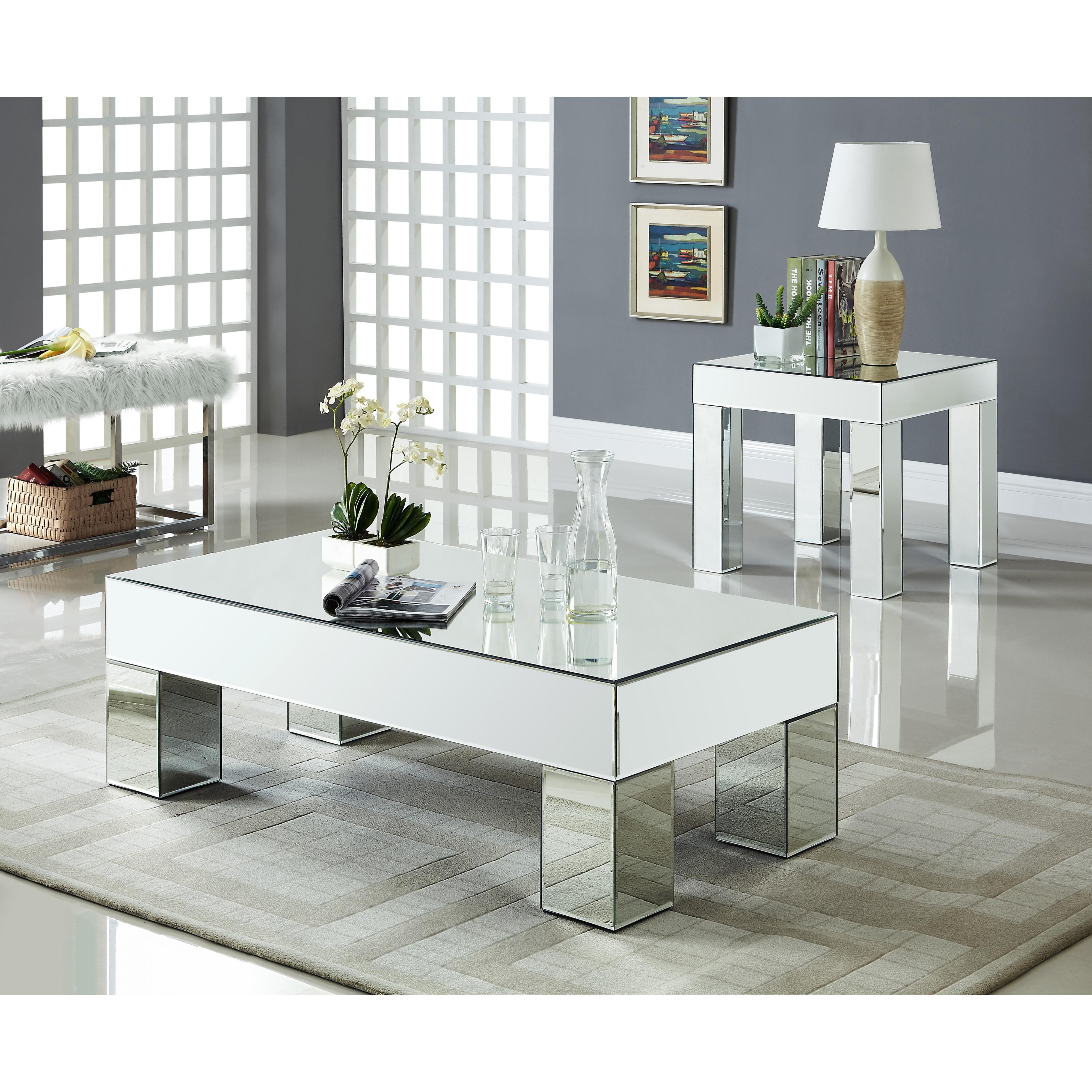 Meridian Lainy Mirrored End Table