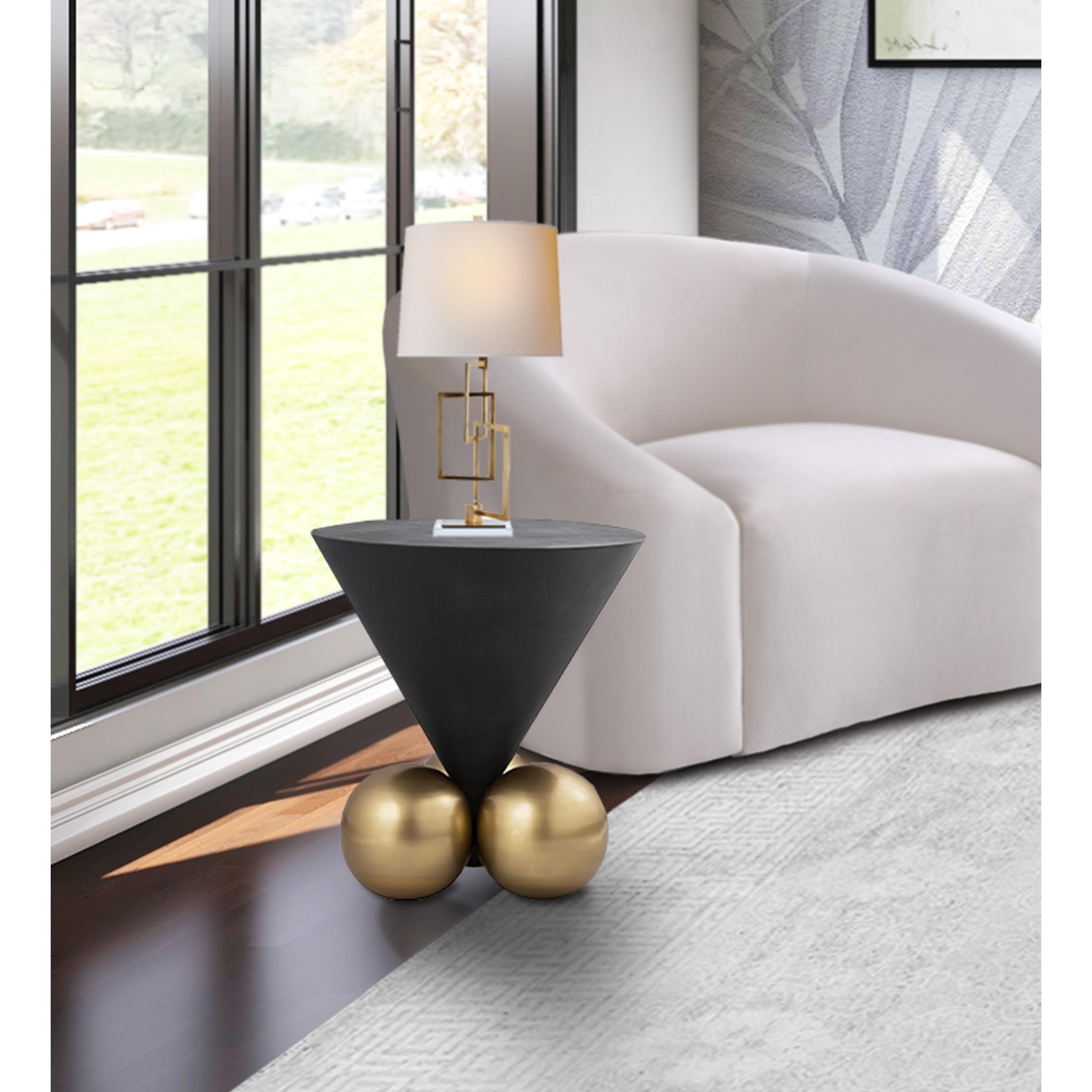 Meridian Naples Grey Cement End Table