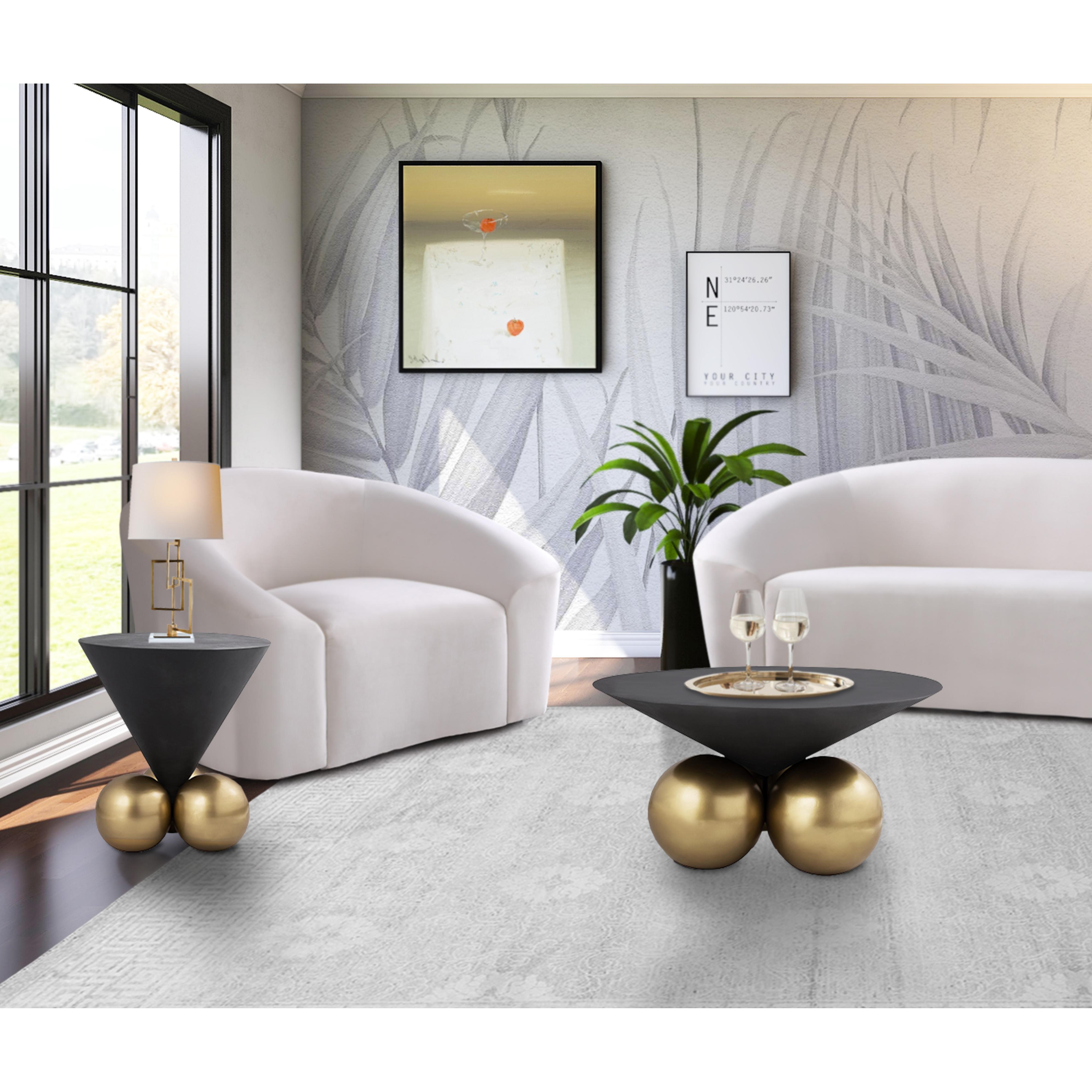 Meridian Naples Grey Cement End Table
