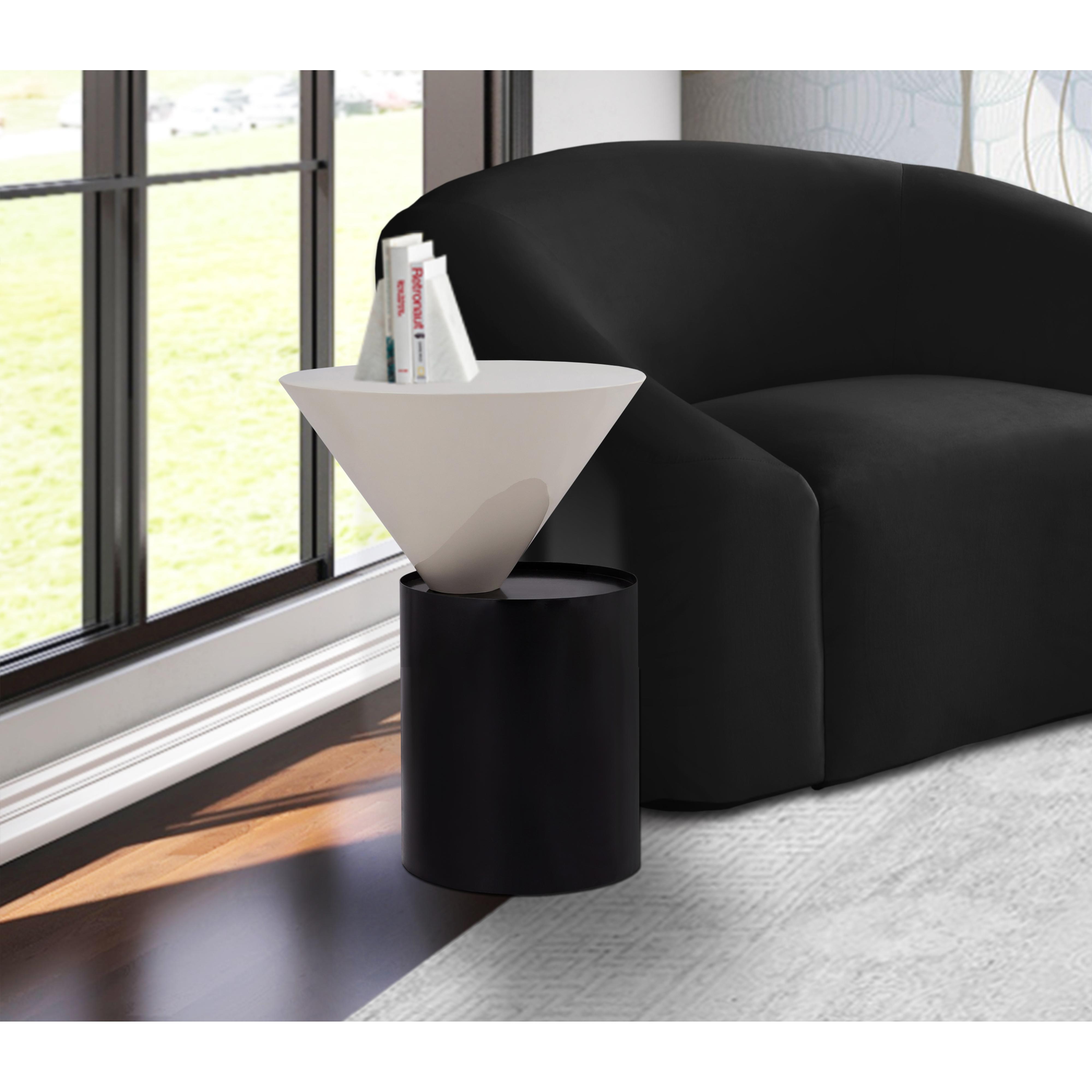 Meridian Damon White End Table