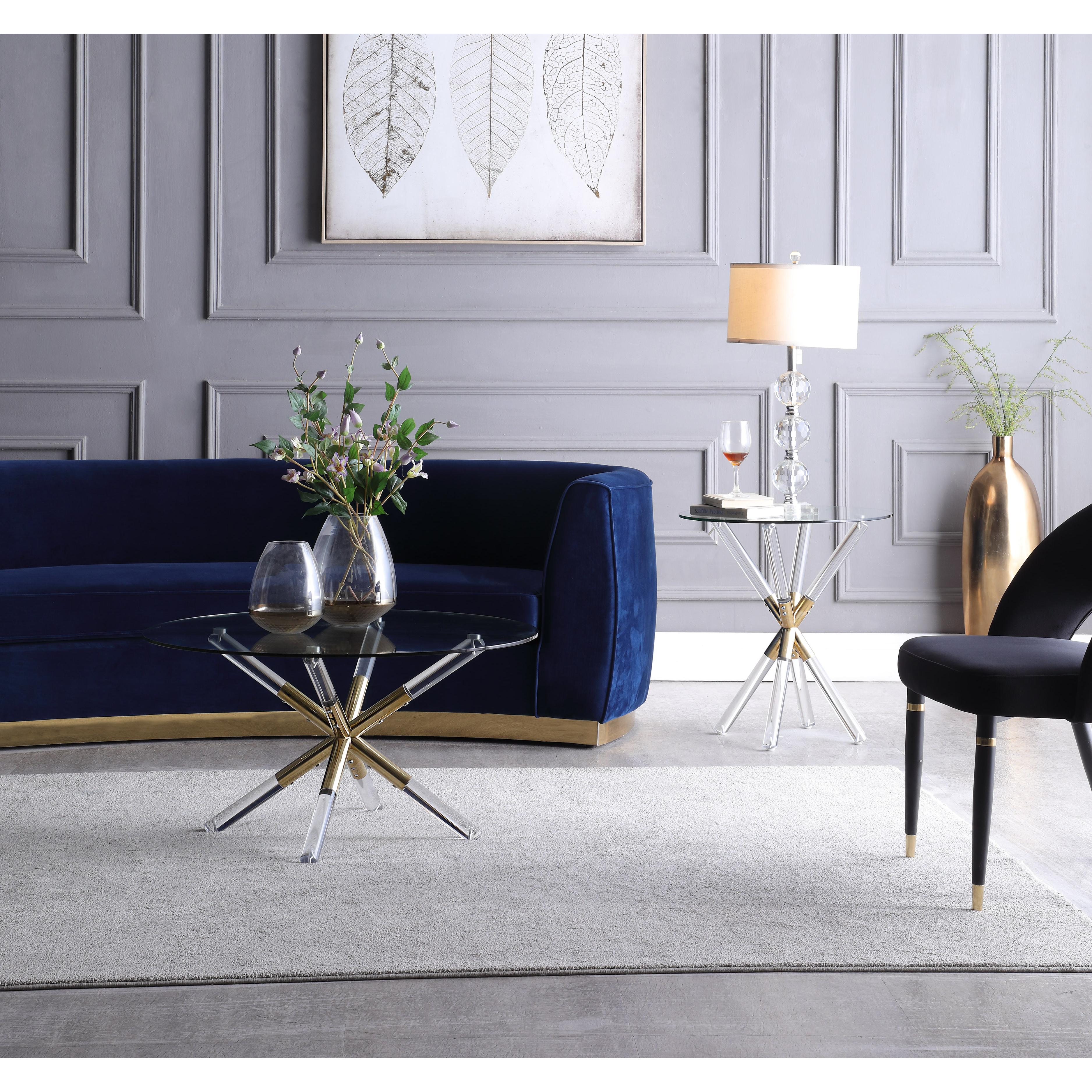 Meridian Mercury Acrylic/Gold Coffee Table