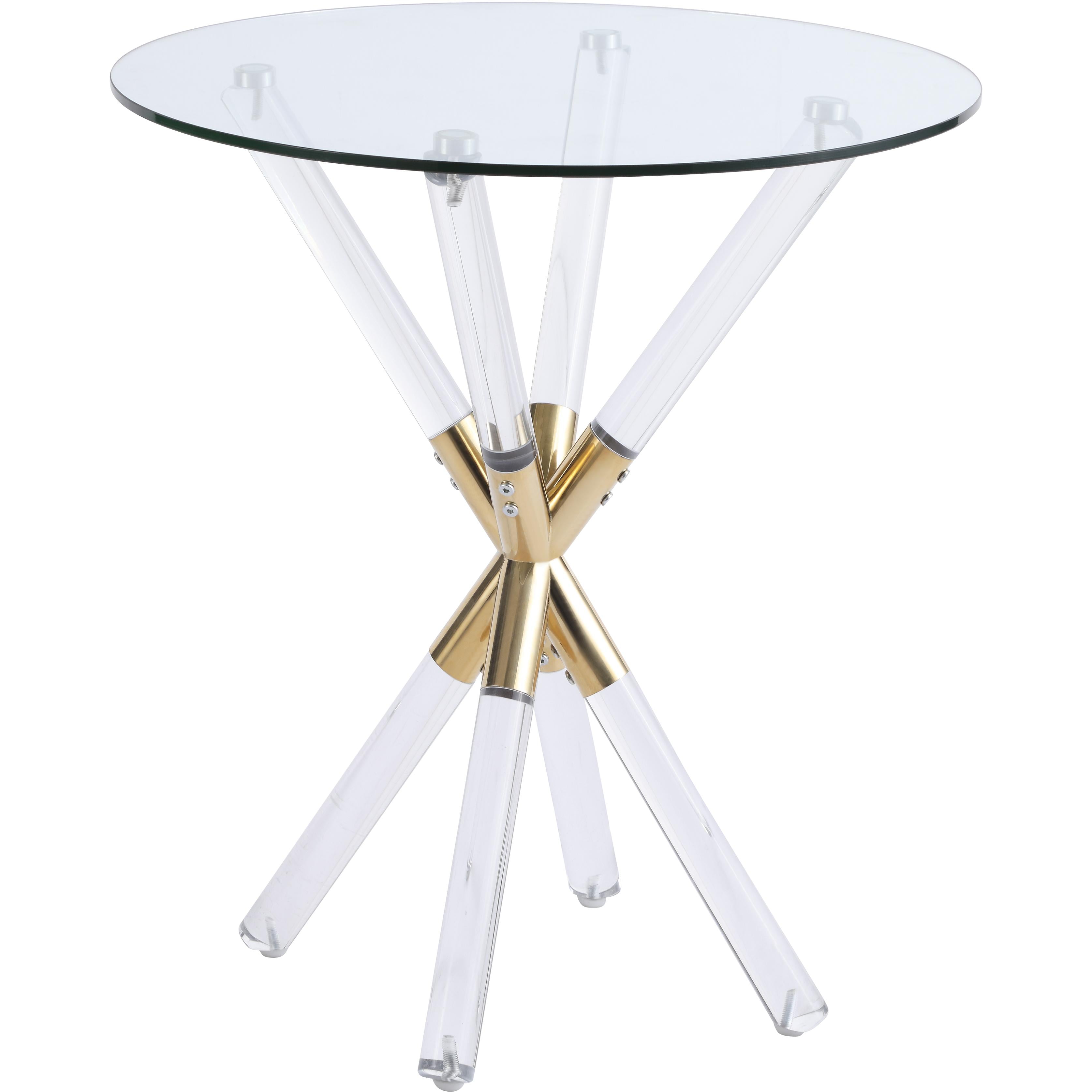 Meridian Mercury Acrylic/Gold End Table