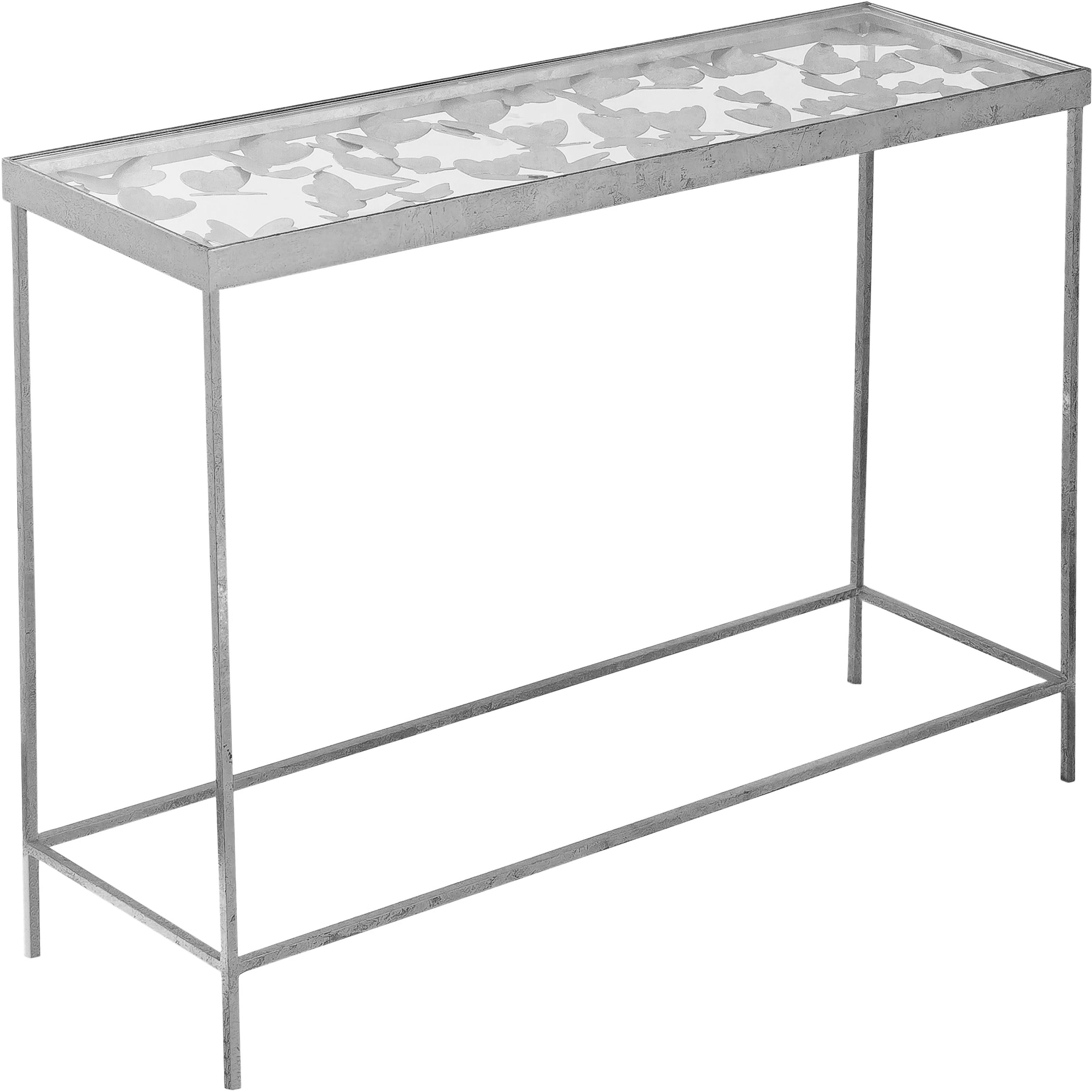 Meridian Butterfly Silver Console Table