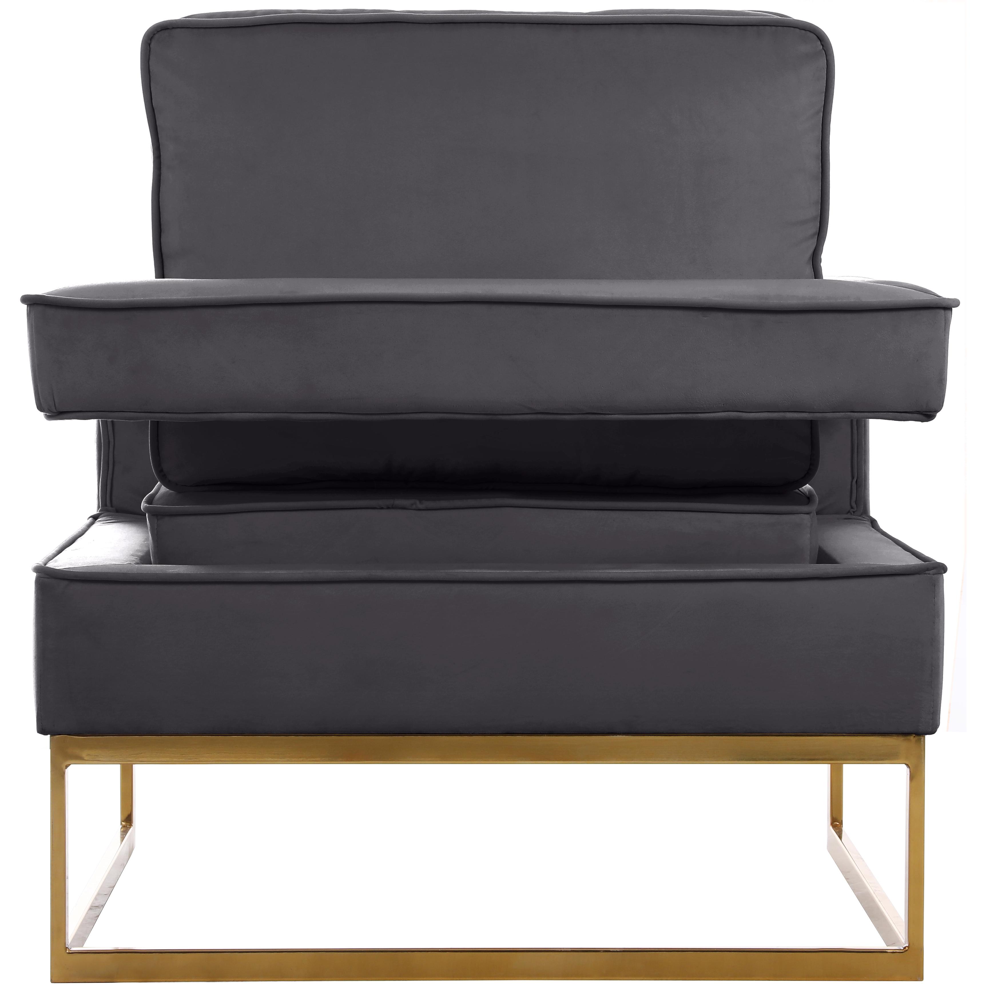 Meridian Noah Grey Velvet Accent Chair