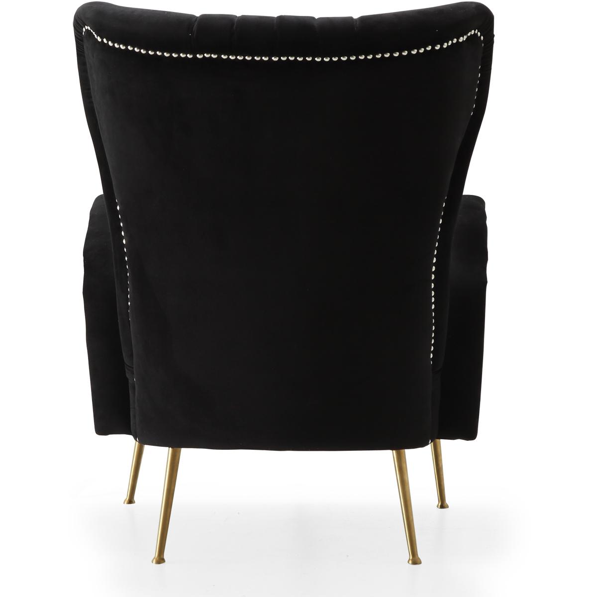 Meridian Opera Black Velvet Accent Chair