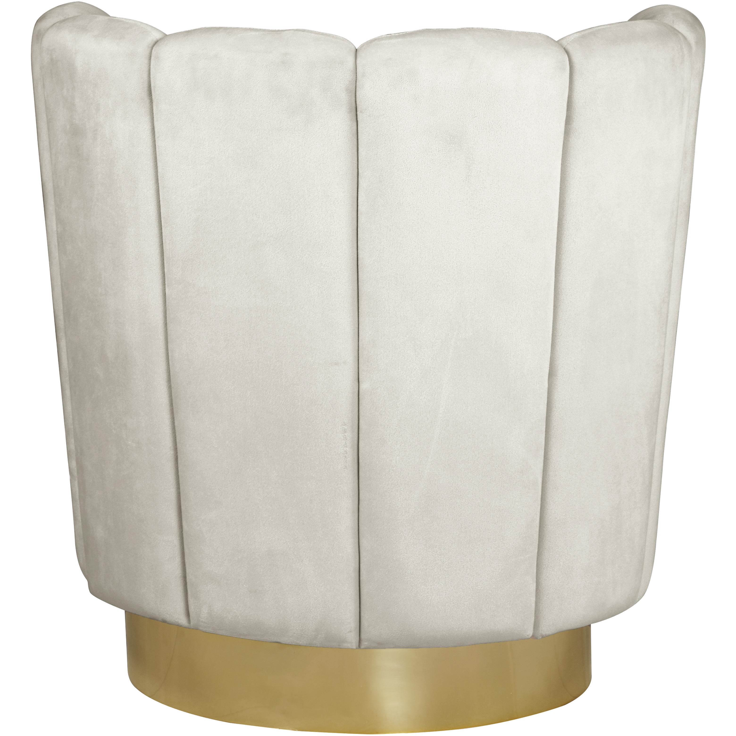Meridian Lily Cream Velvet Accent Chair