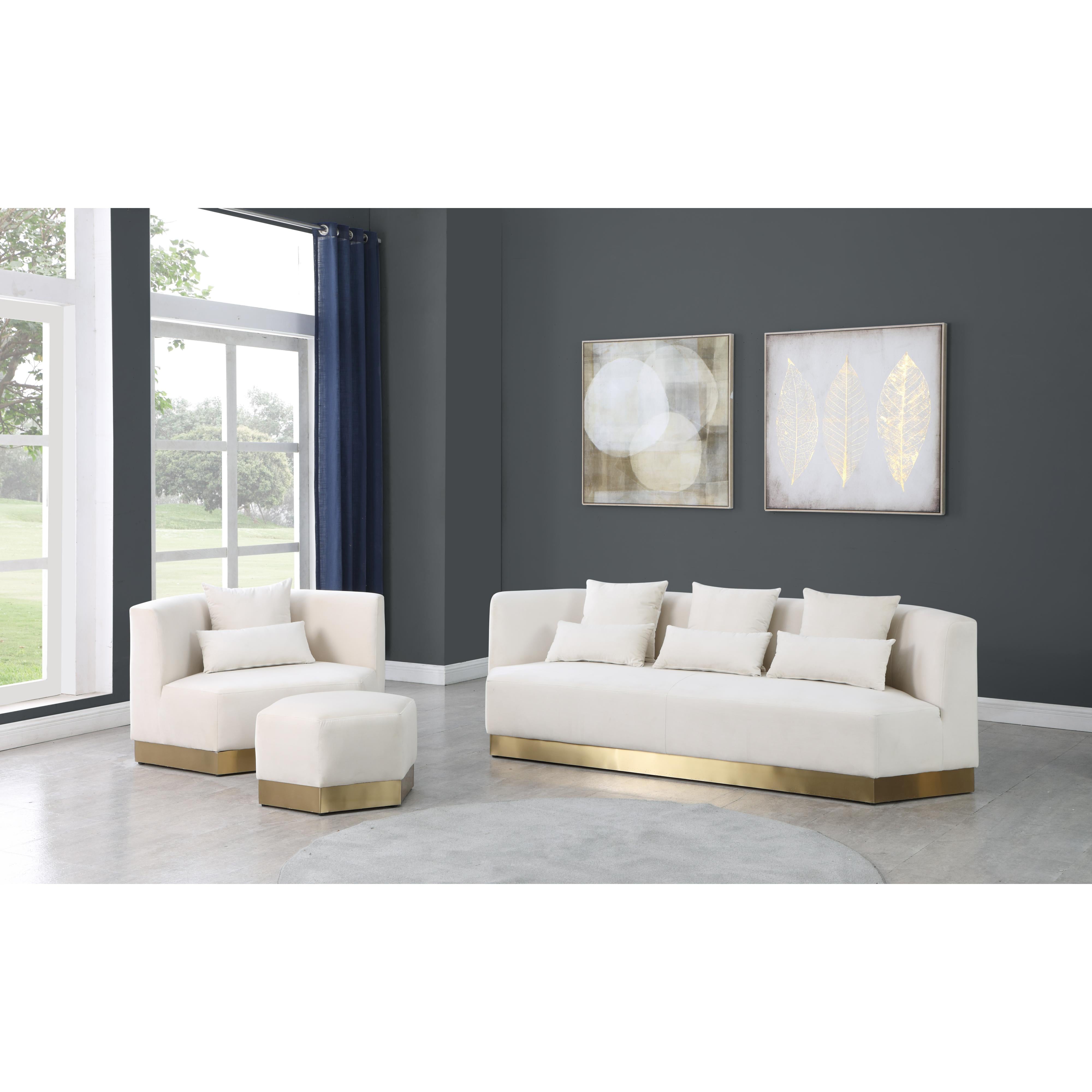 Meridian Marquis Cream Velvet Chair