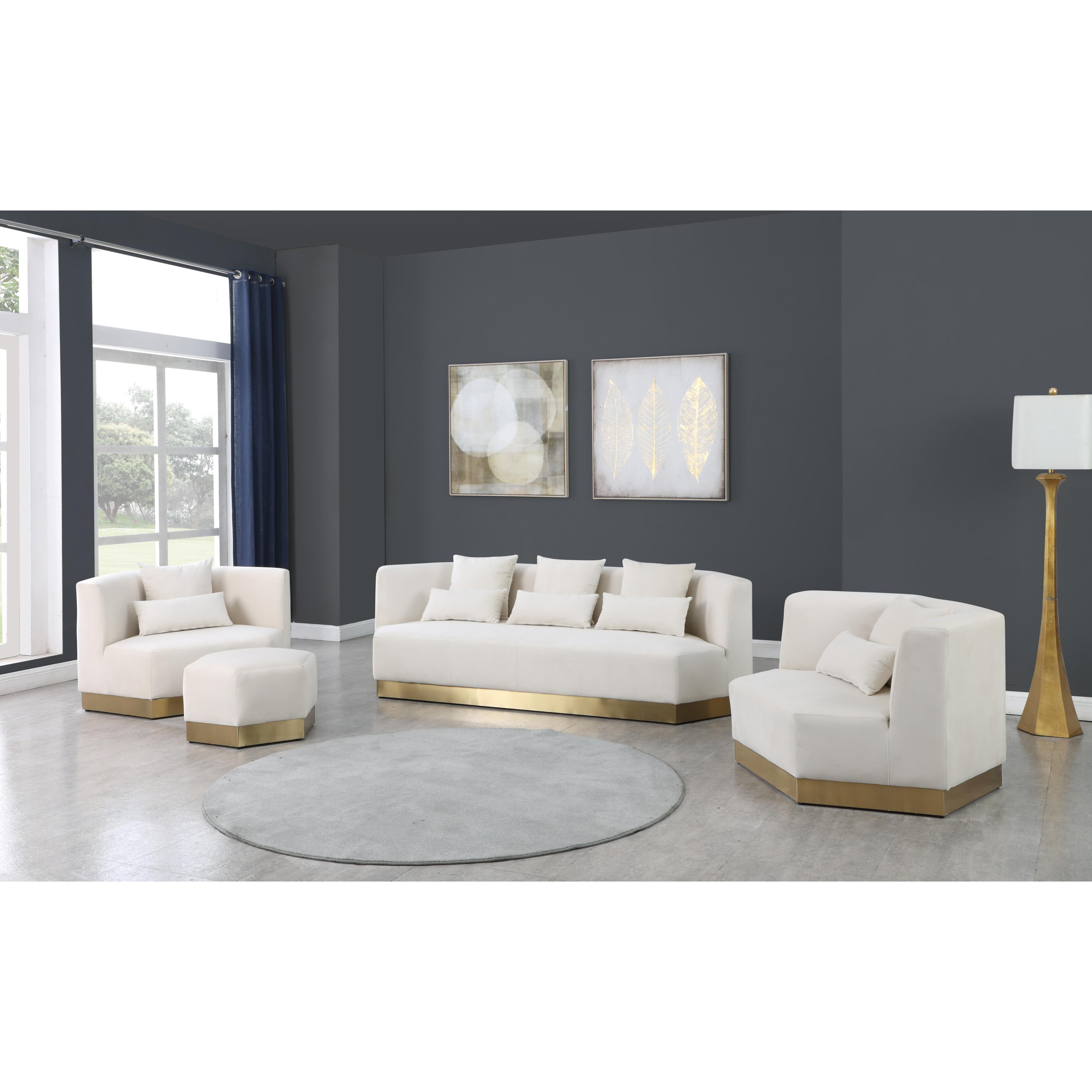 Meridian Marquis Cream Velvet Chair