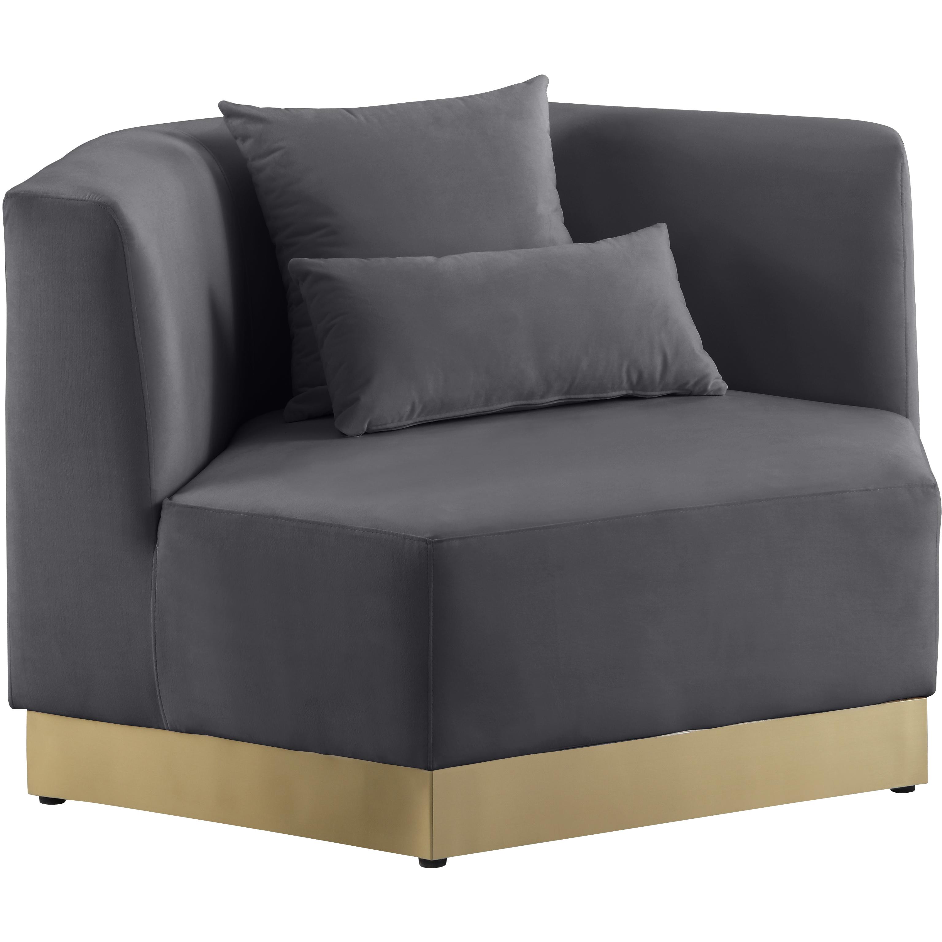 Meridian Marquis Grey Velvet Chair