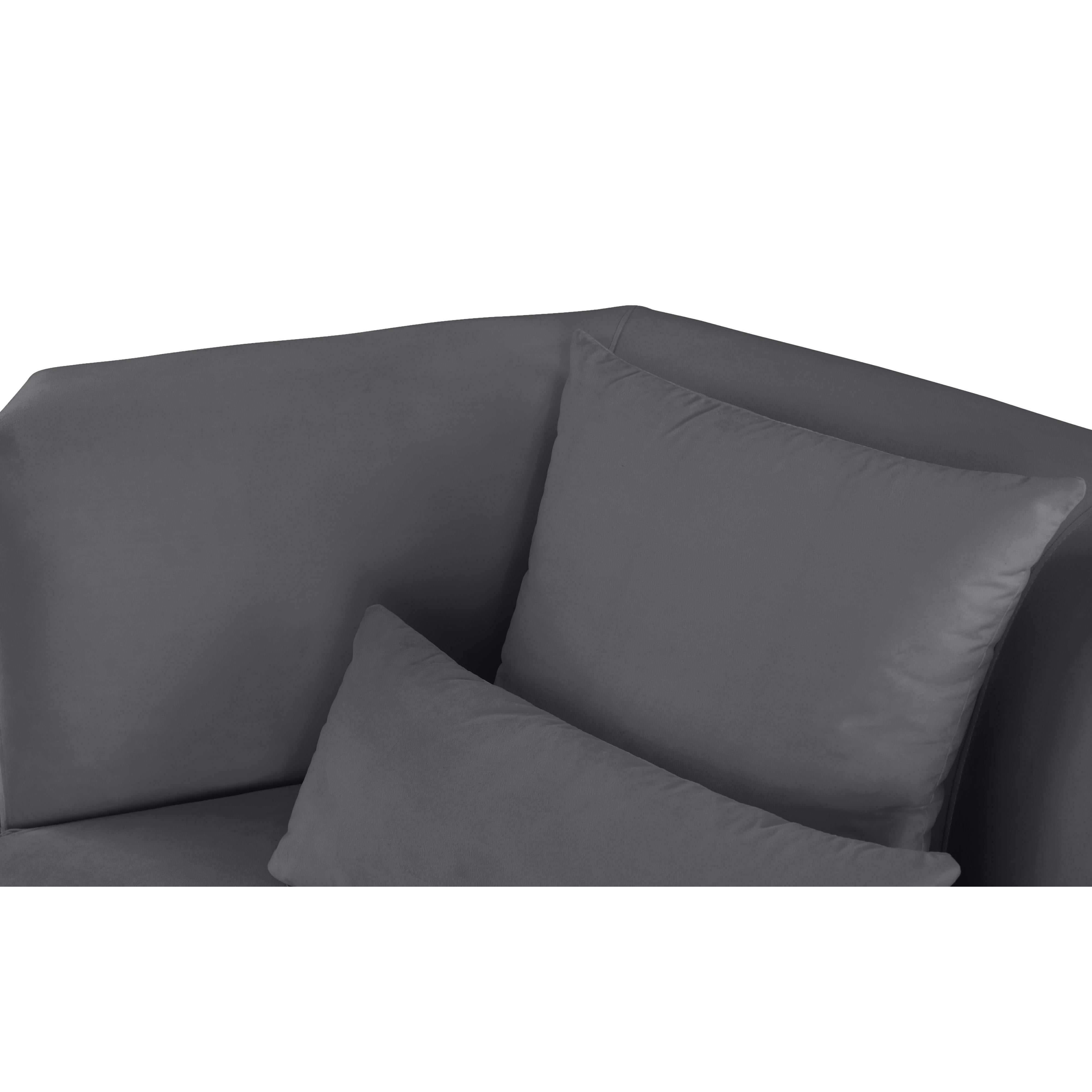 Meridian Marquis Grey Velvet Chair