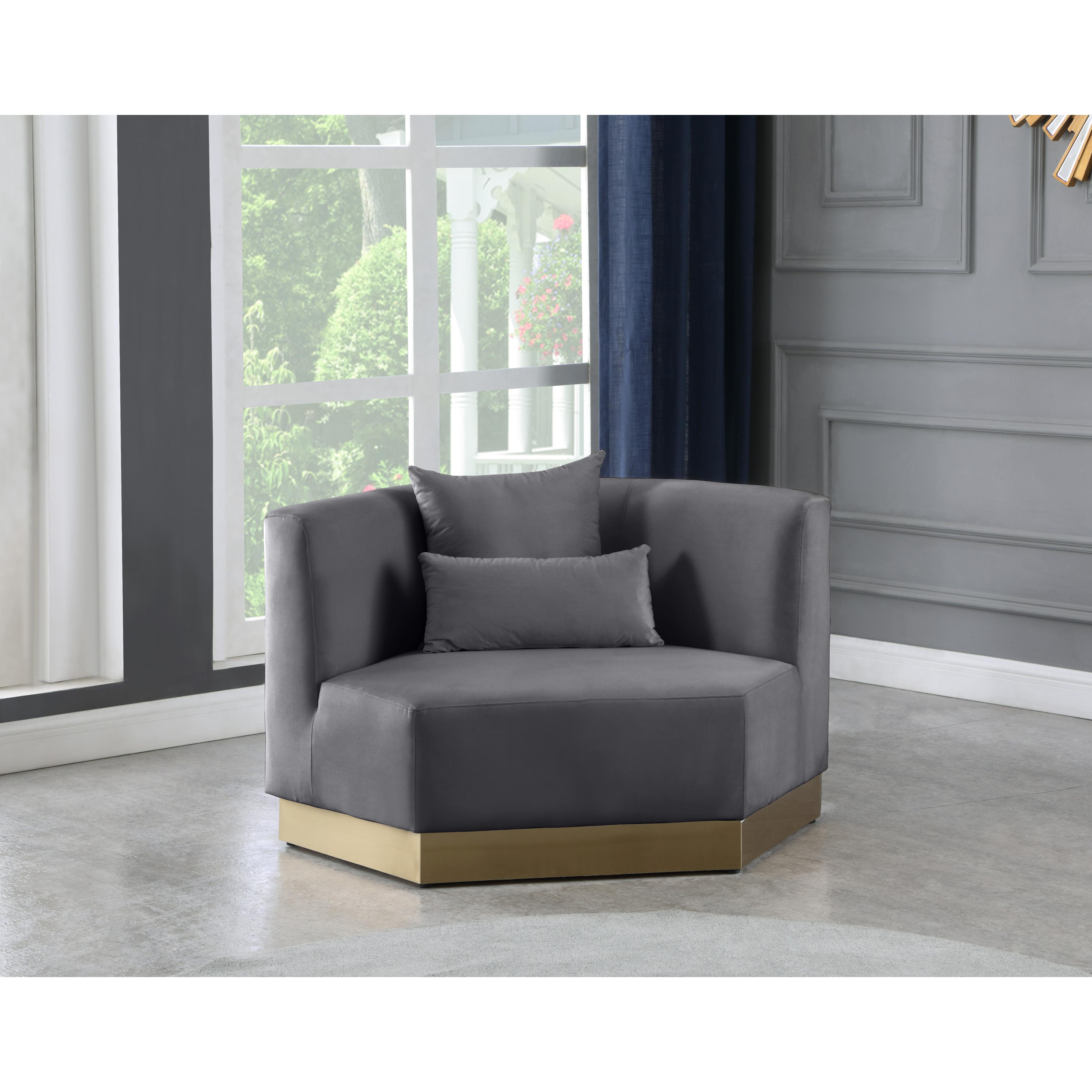 Meridian Marquis Grey Velvet Chair