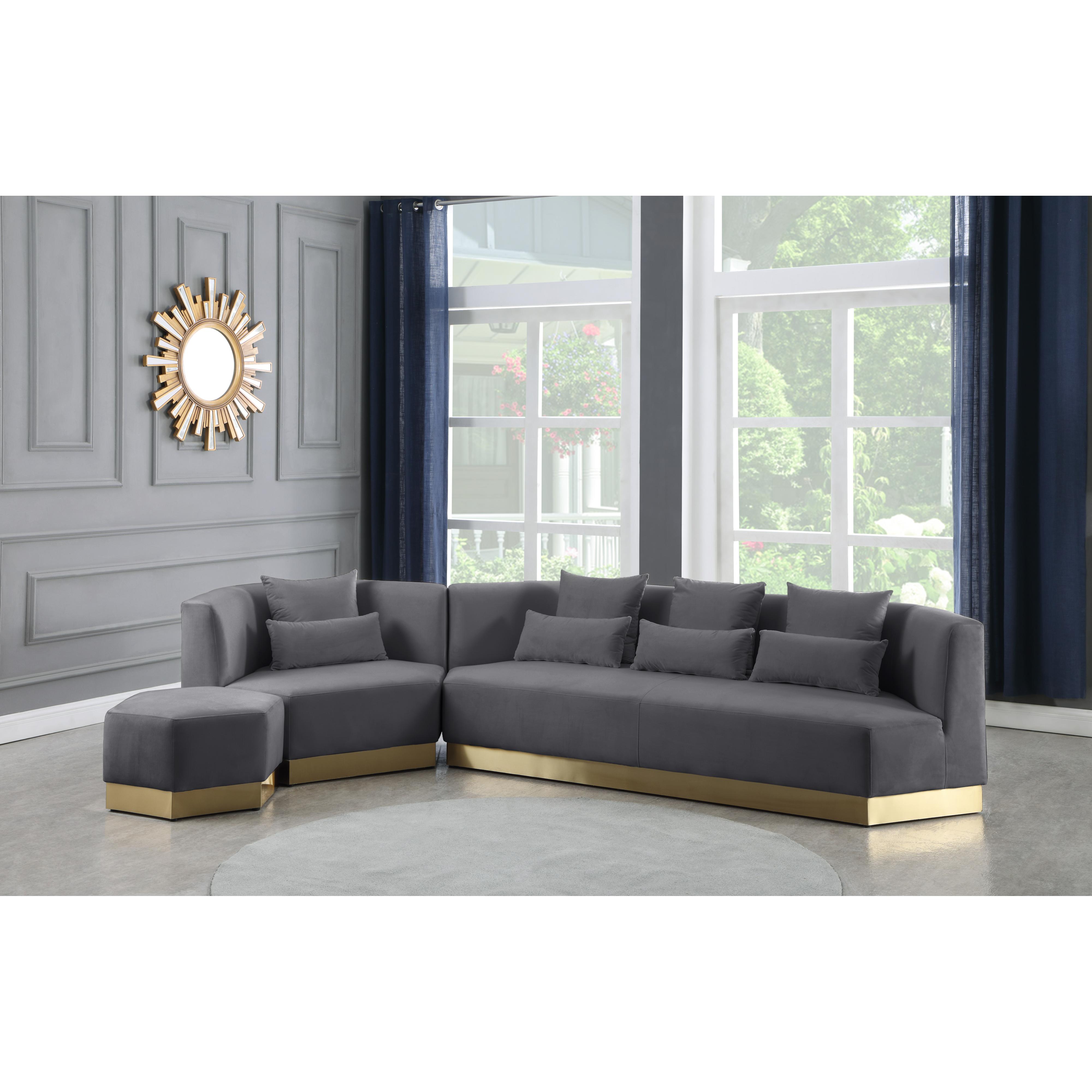 Meridian Marquis Grey Velvet Chair