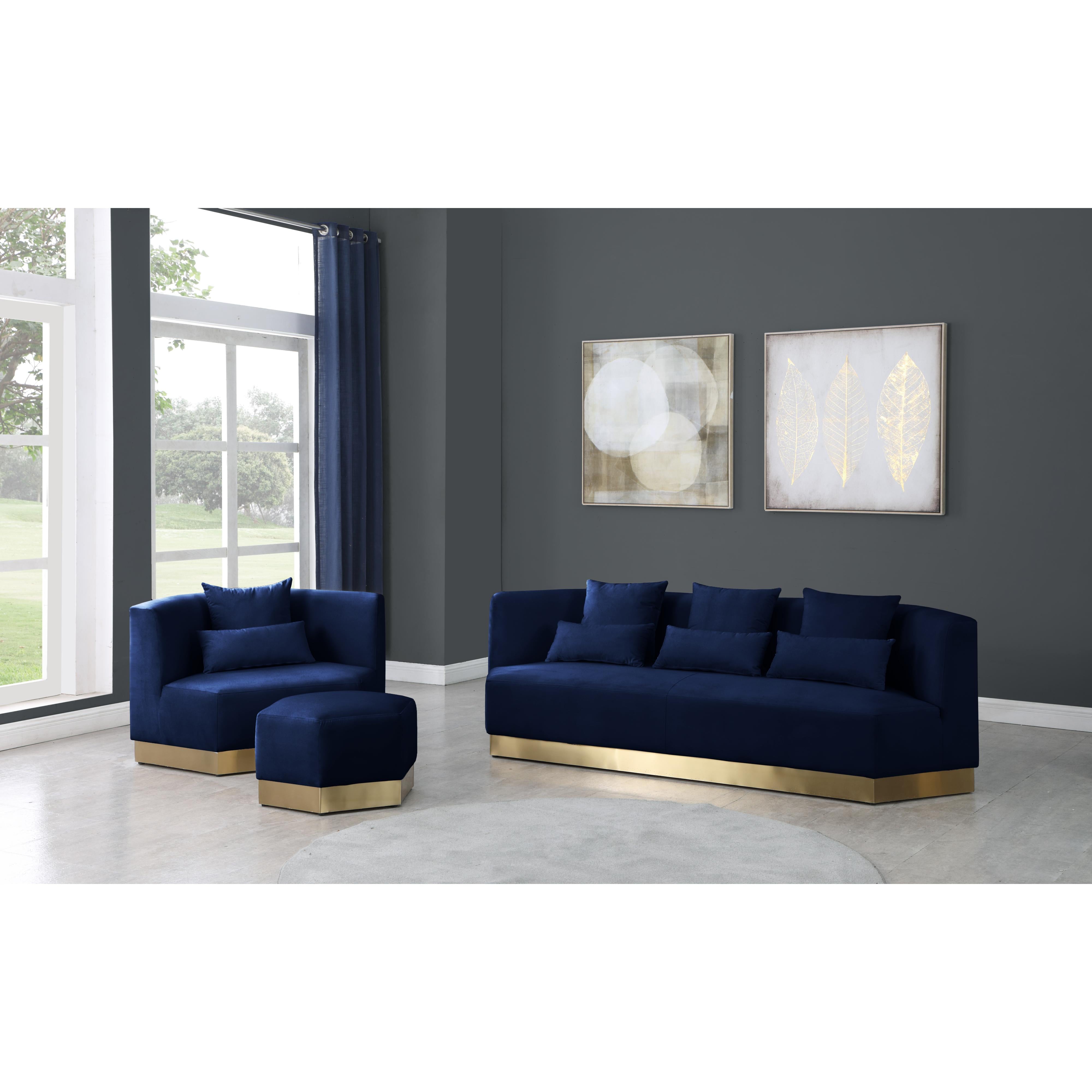 Meridian Marquis Navy Velvet Chair