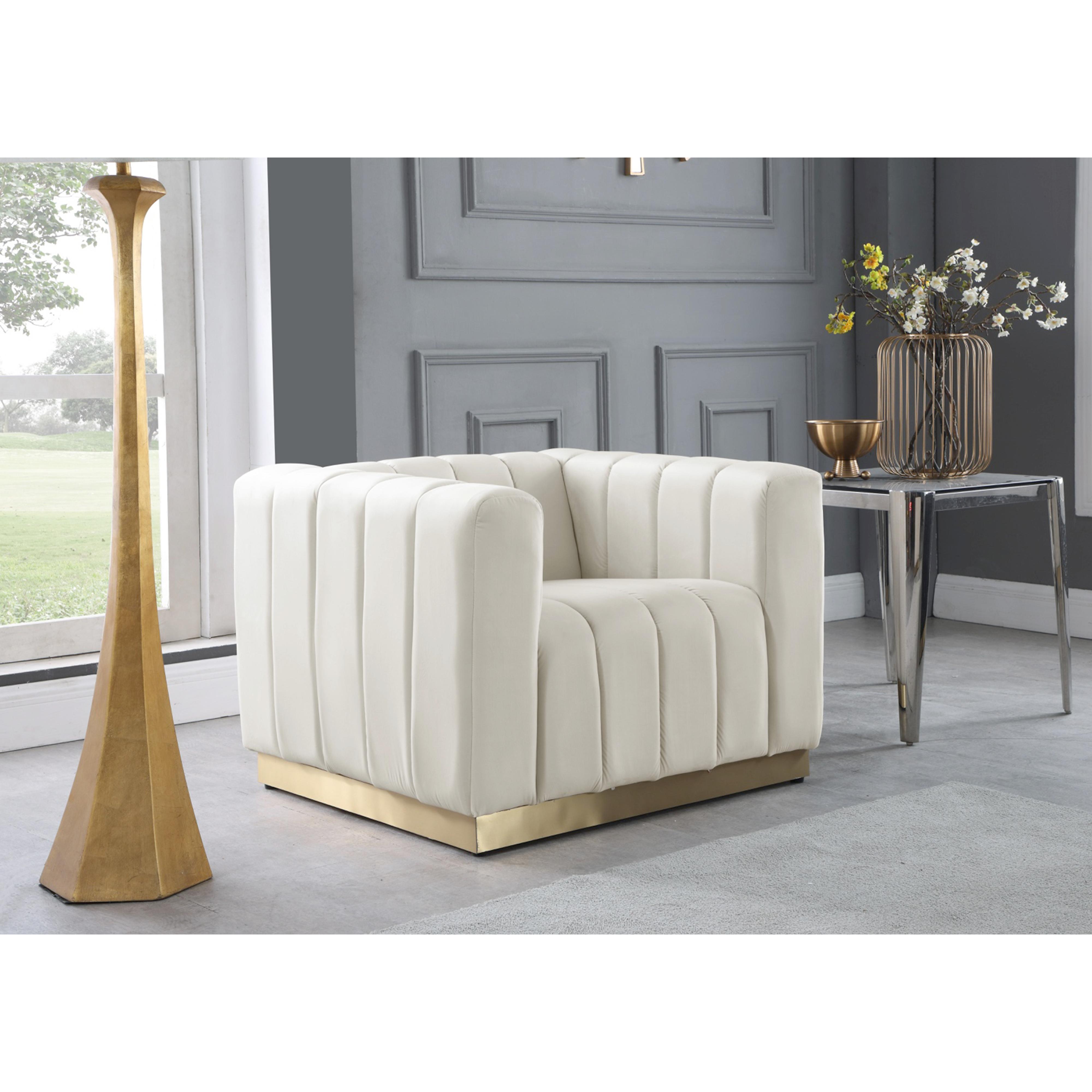 Meridian Marlon Cream Velvet Chair