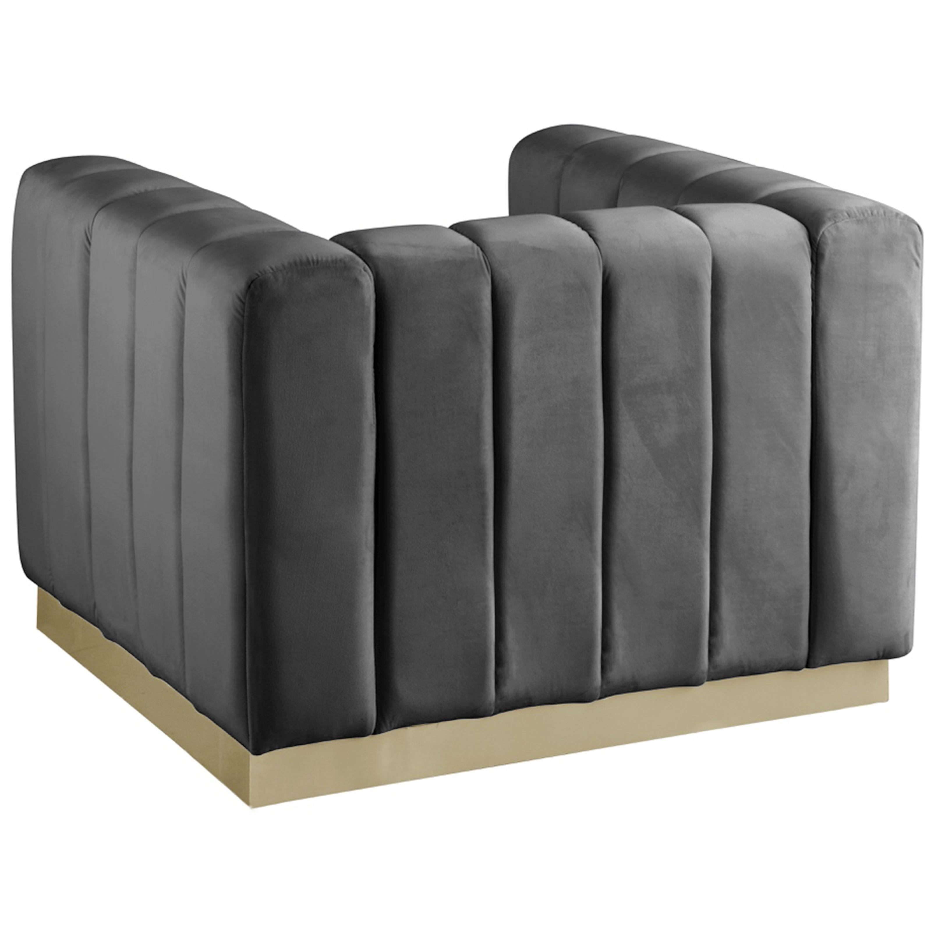 Meridian Marlon Grey Velvet Chair