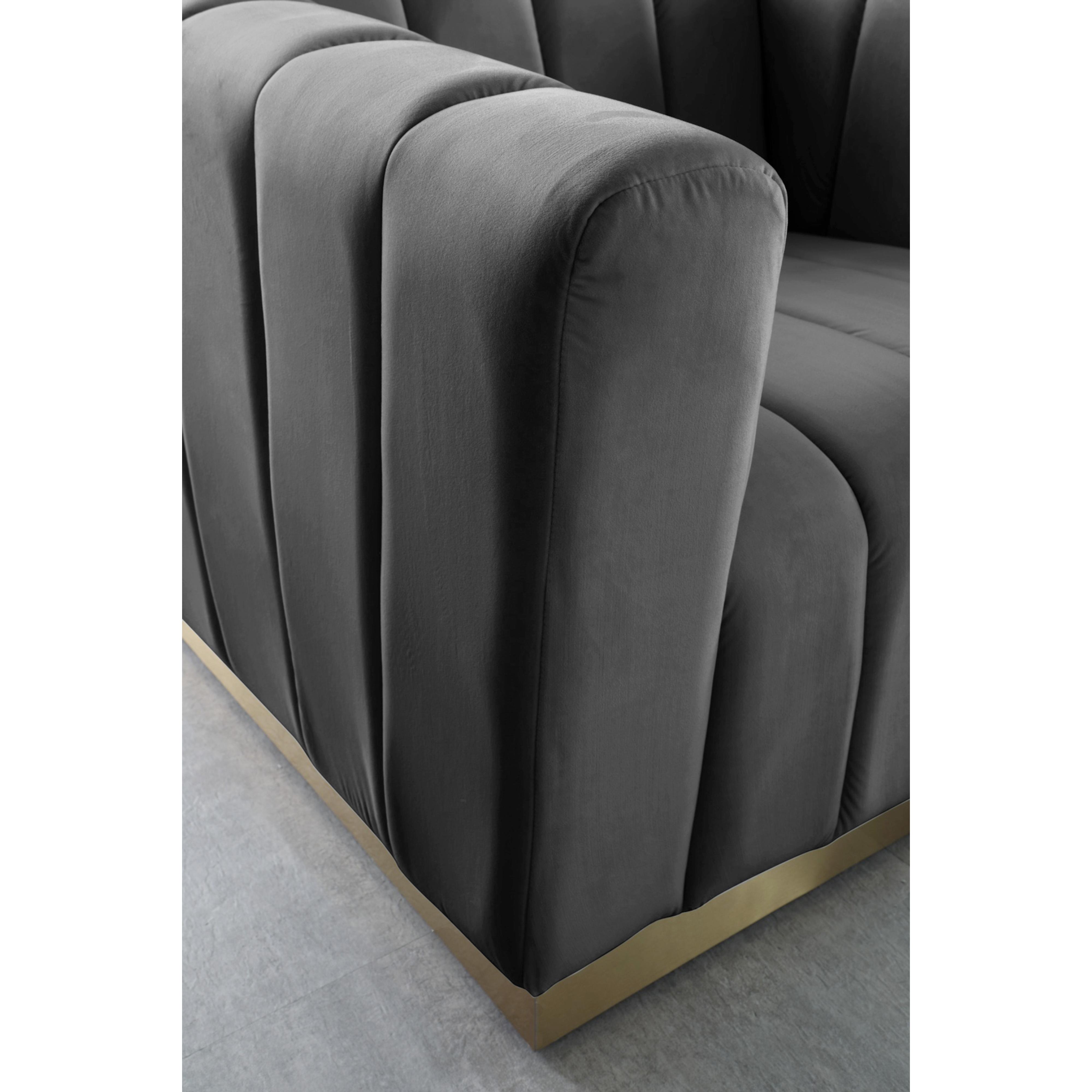 Meridian Marlon Grey Velvet Chair