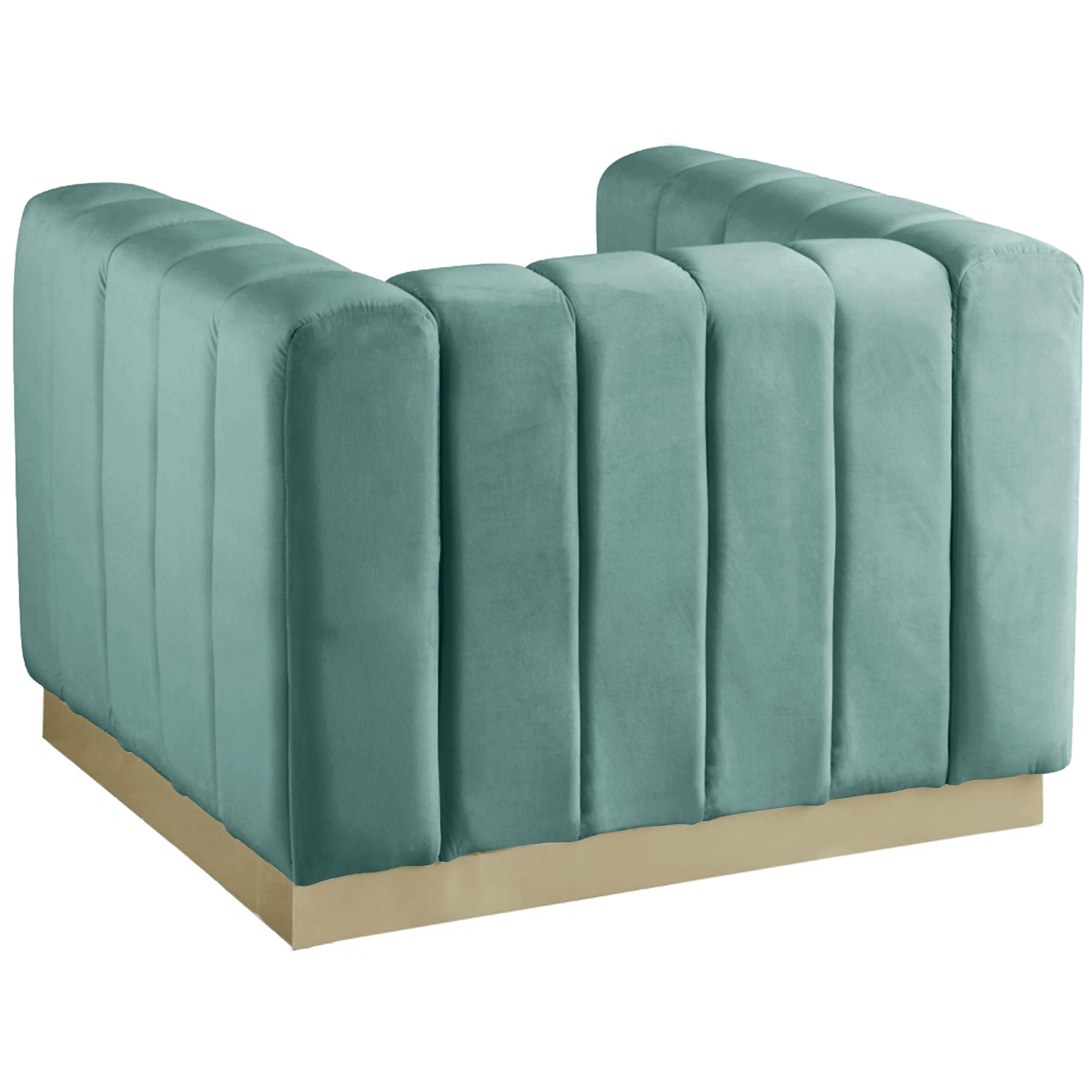 Meridian Marlon Mint Velvet Chair