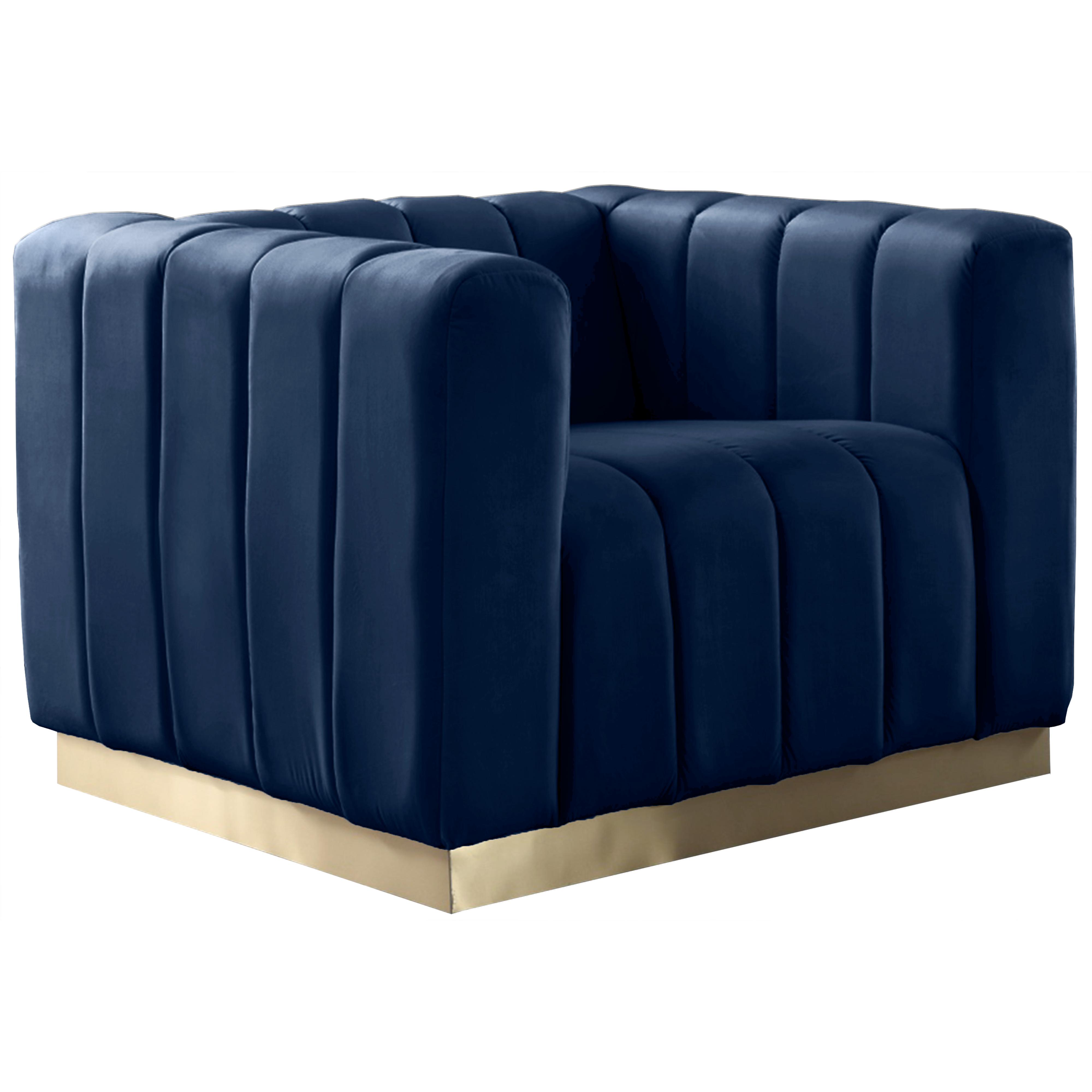 Meridian Marlon Navy Velvet Chair