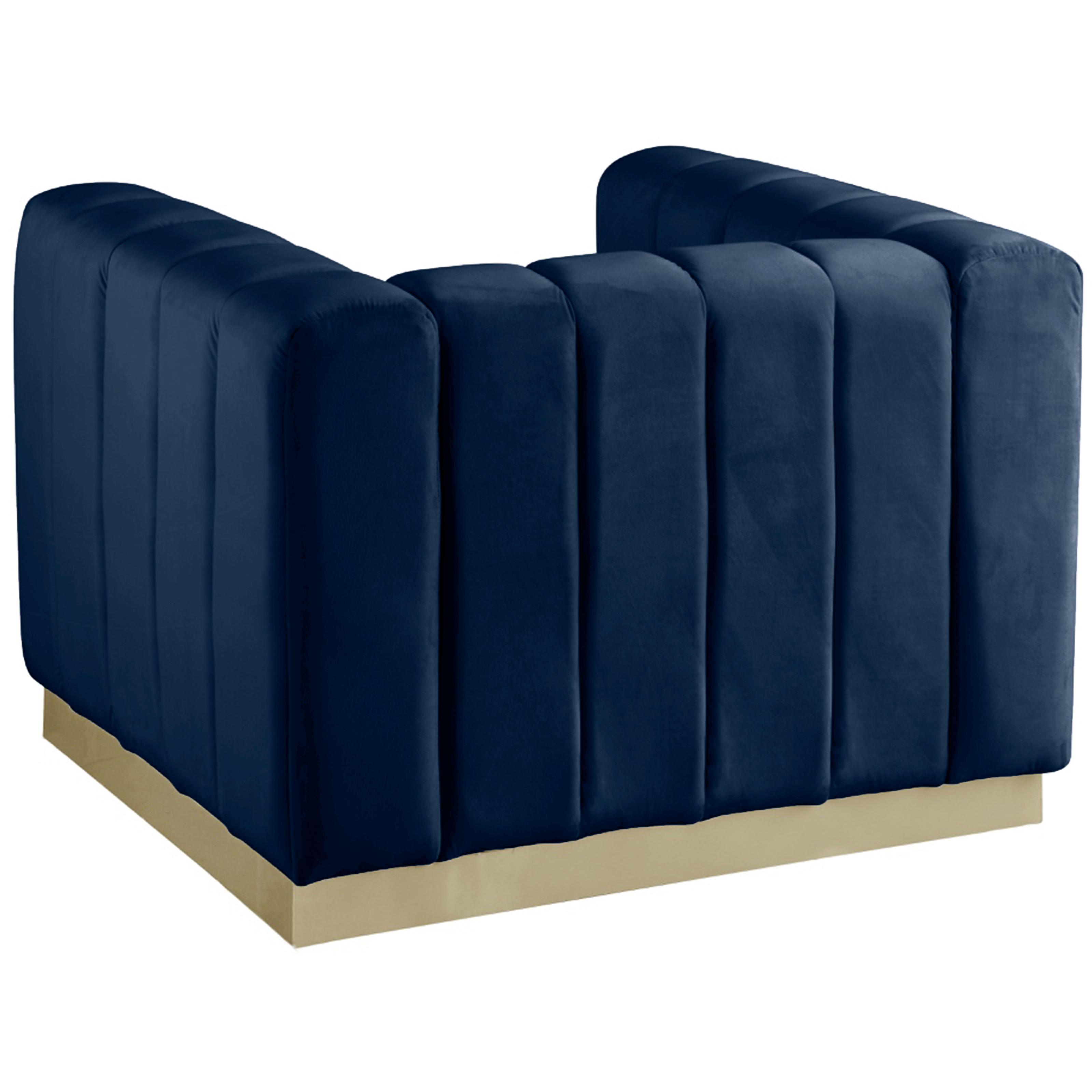 Meridian Marlon Navy Velvet Chair