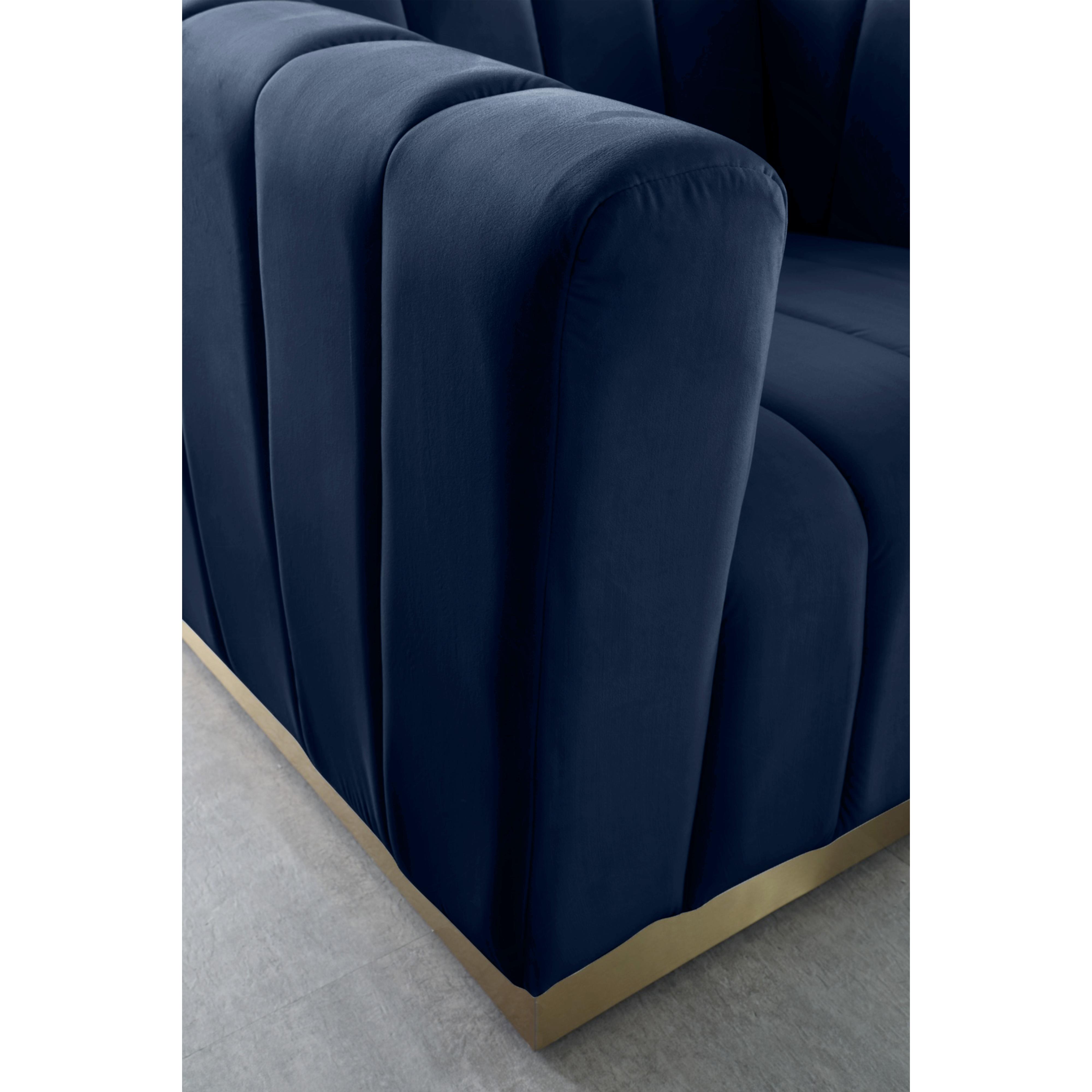 Meridian Marlon Navy Velvet Chair