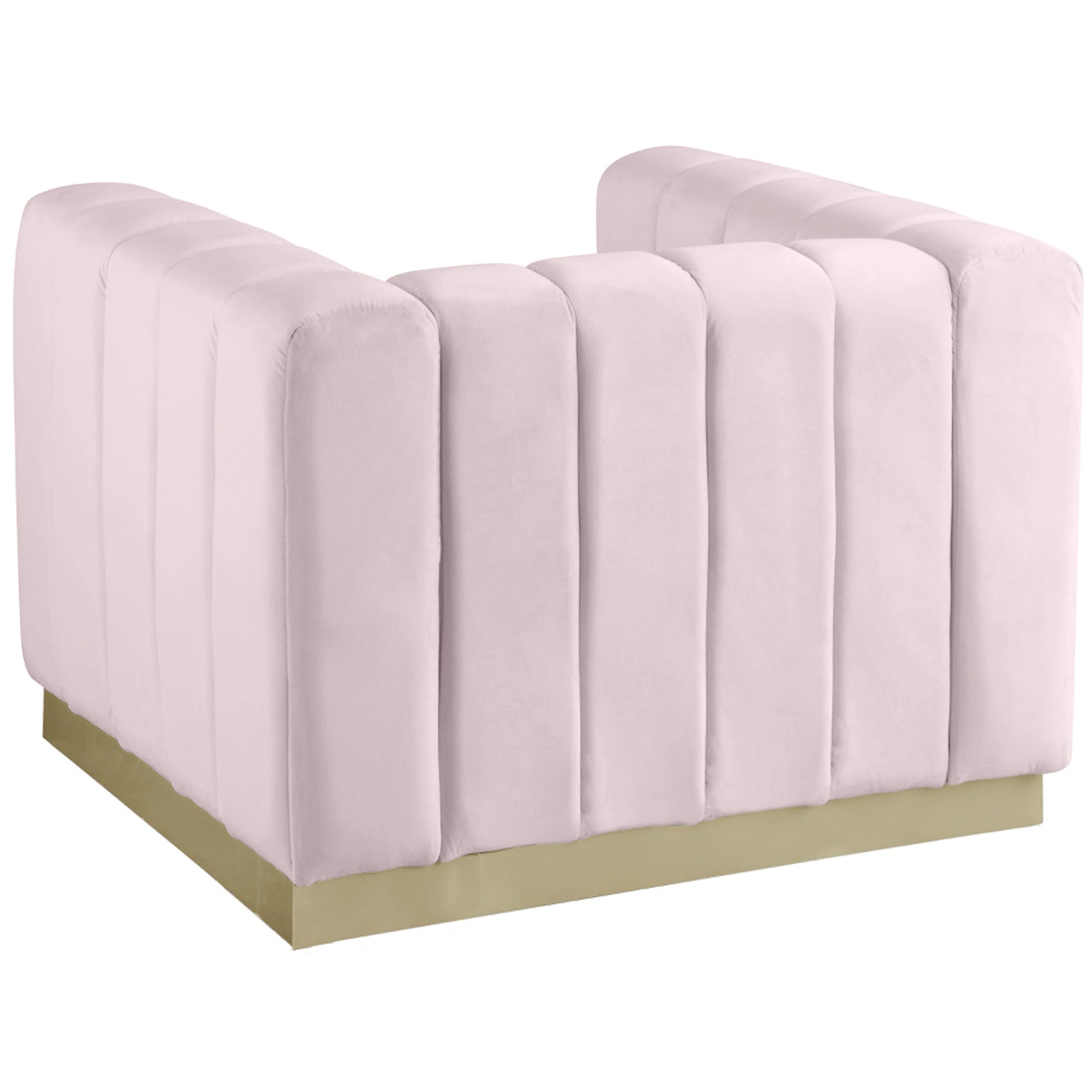 Meridian Marlon Pink Velvet Chair