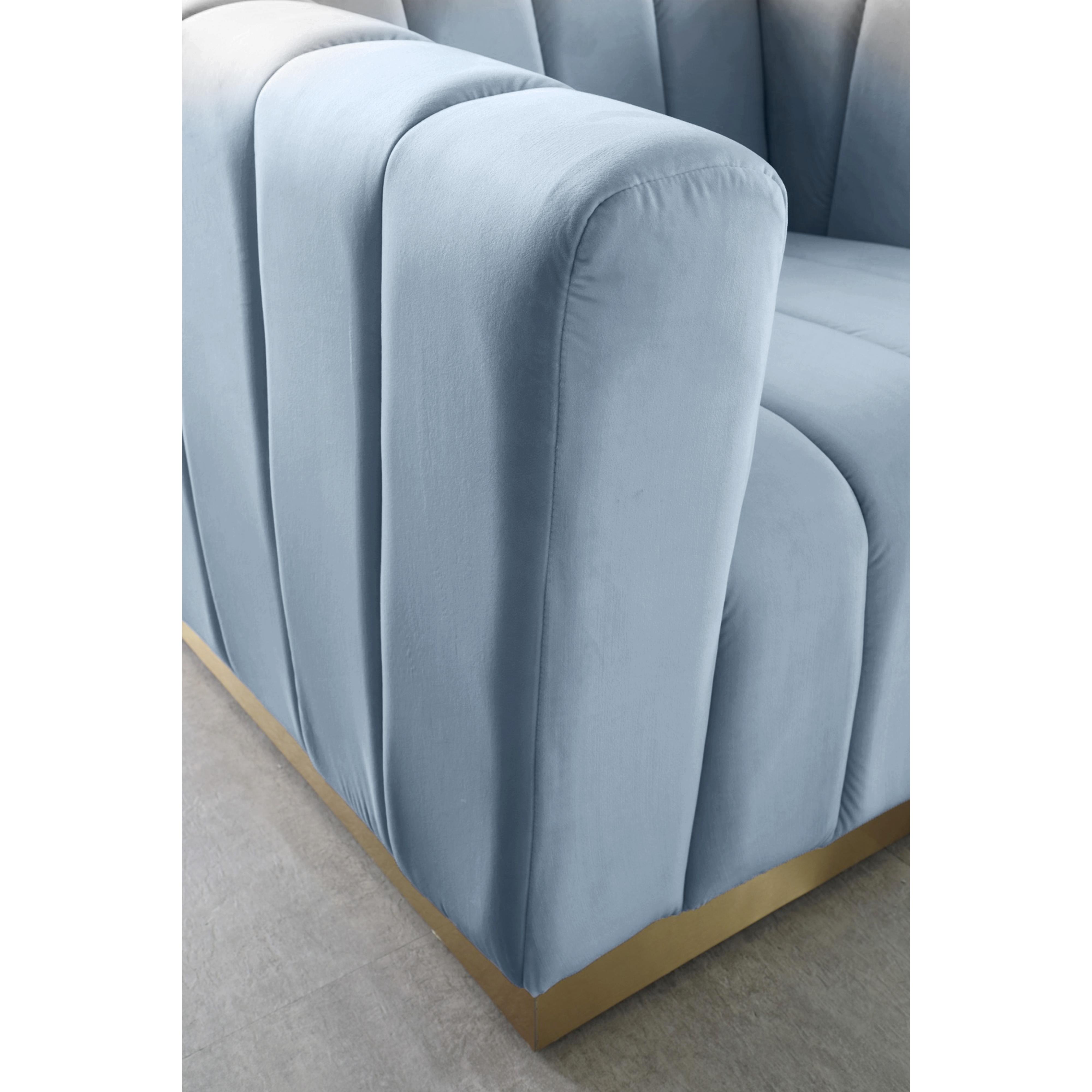 Meridian Marlon Sky Blue Velvet Chair